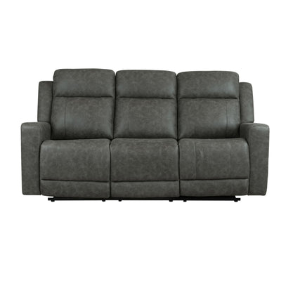 Charcoal MAZ Genji Reclining Sofa Set with plush cushions and modern design, perfect for relaxing living room seating.