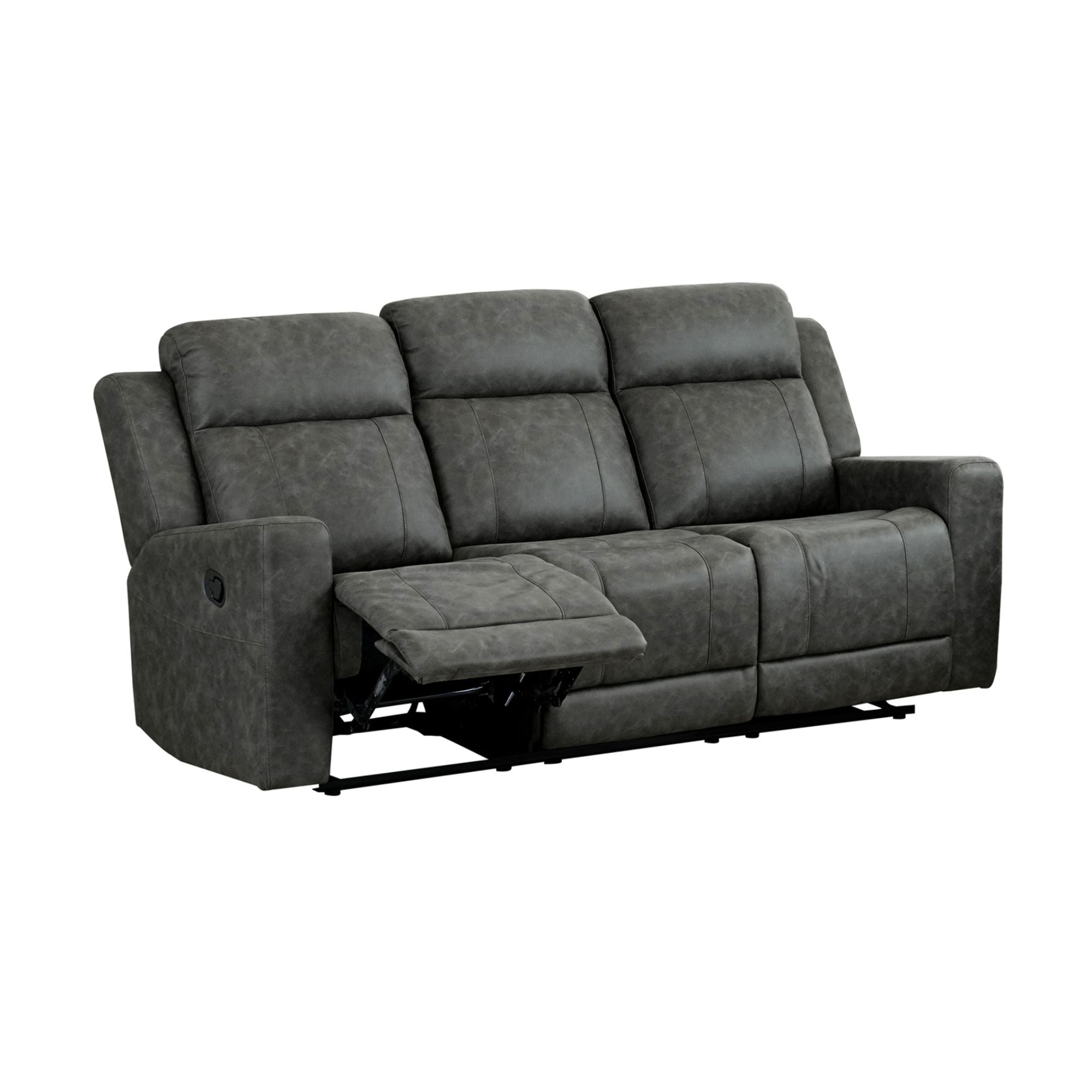 Charcoal Genji Reclining Sofa Set by MAZ with plush cushions and modern design, perfect for a stylish living room.