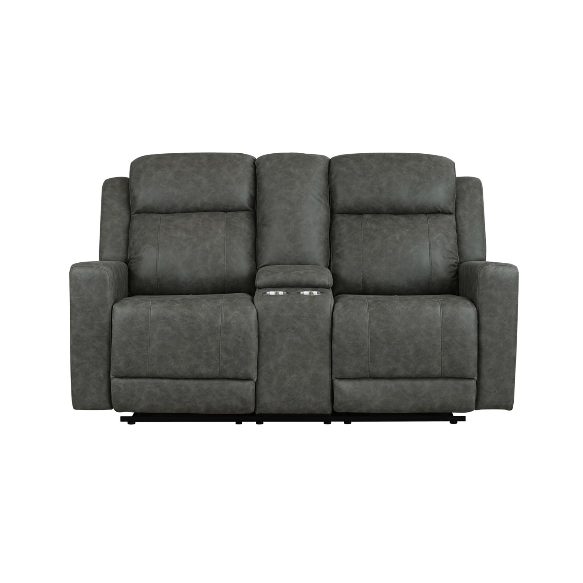 Charcoal Genji reclining sofa set by MAZ, featuring plush cushions and modern design for comfortable lounging.