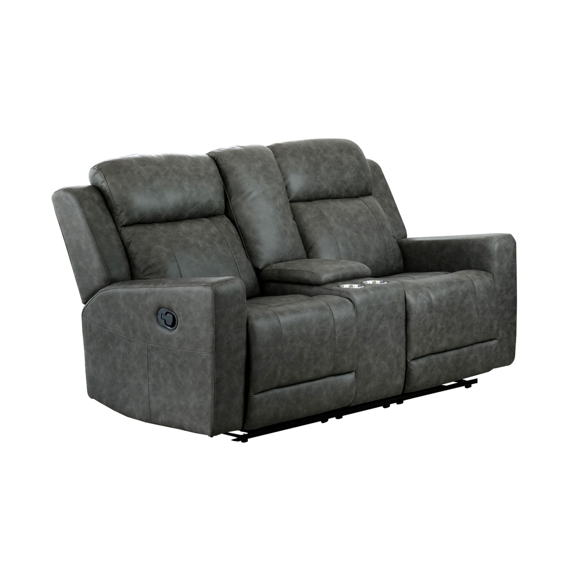 Charcoal Genji Reclining Sofa Set by MAZ, featuring plush cushions and modern design in a stylish living room setting.