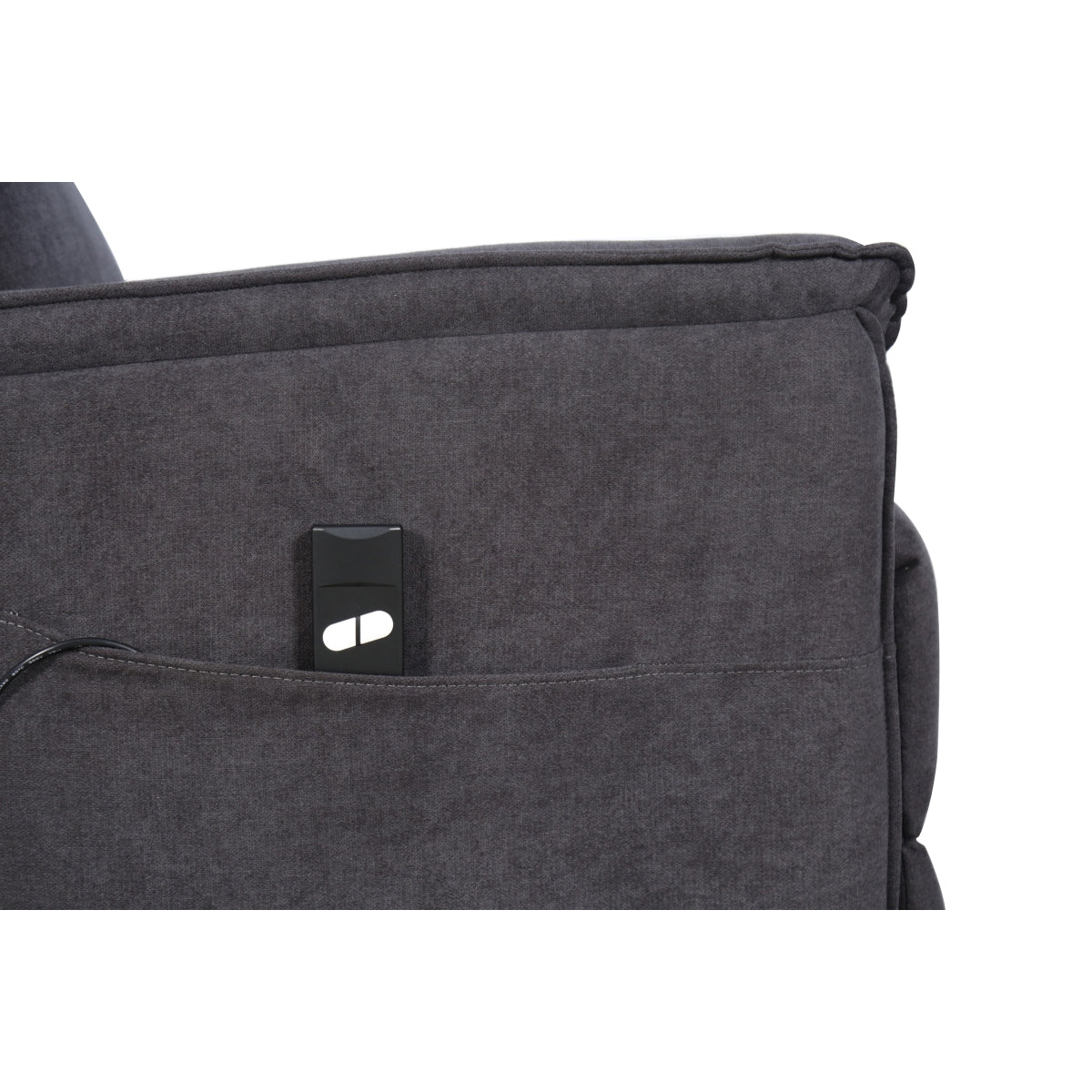 Grey CastleUp Daira Medical Lift Chair with control panel, showcasing front and side view, designed for comfort and medical support.