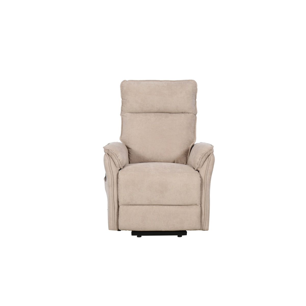Light brown CastleUp Medical Lift Chair with armrests and footrest, front view, designed for comfort and support.