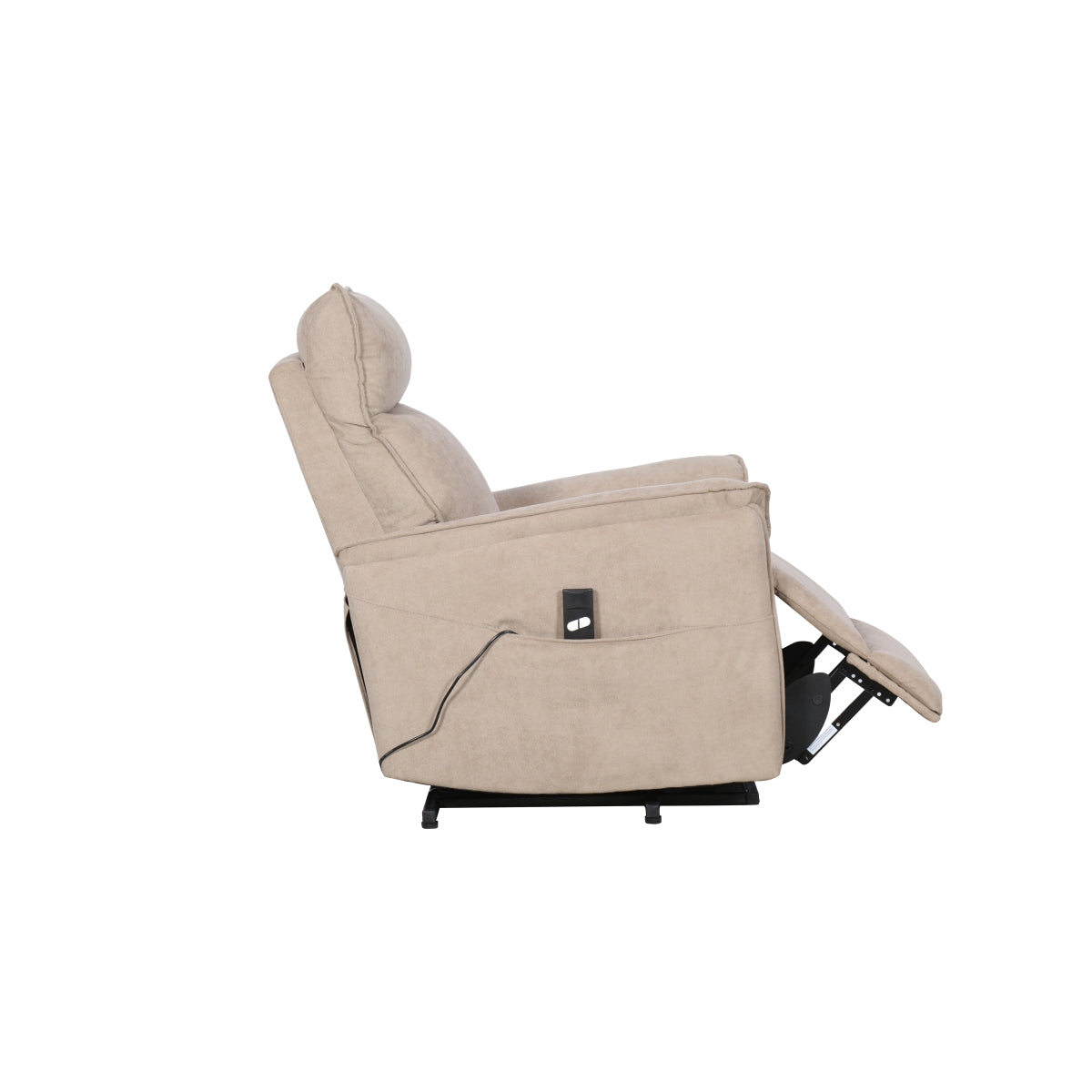Light brown CastleUp Medical Lift Chair with open side view, showcasing the ergonomic design and adjustable features.