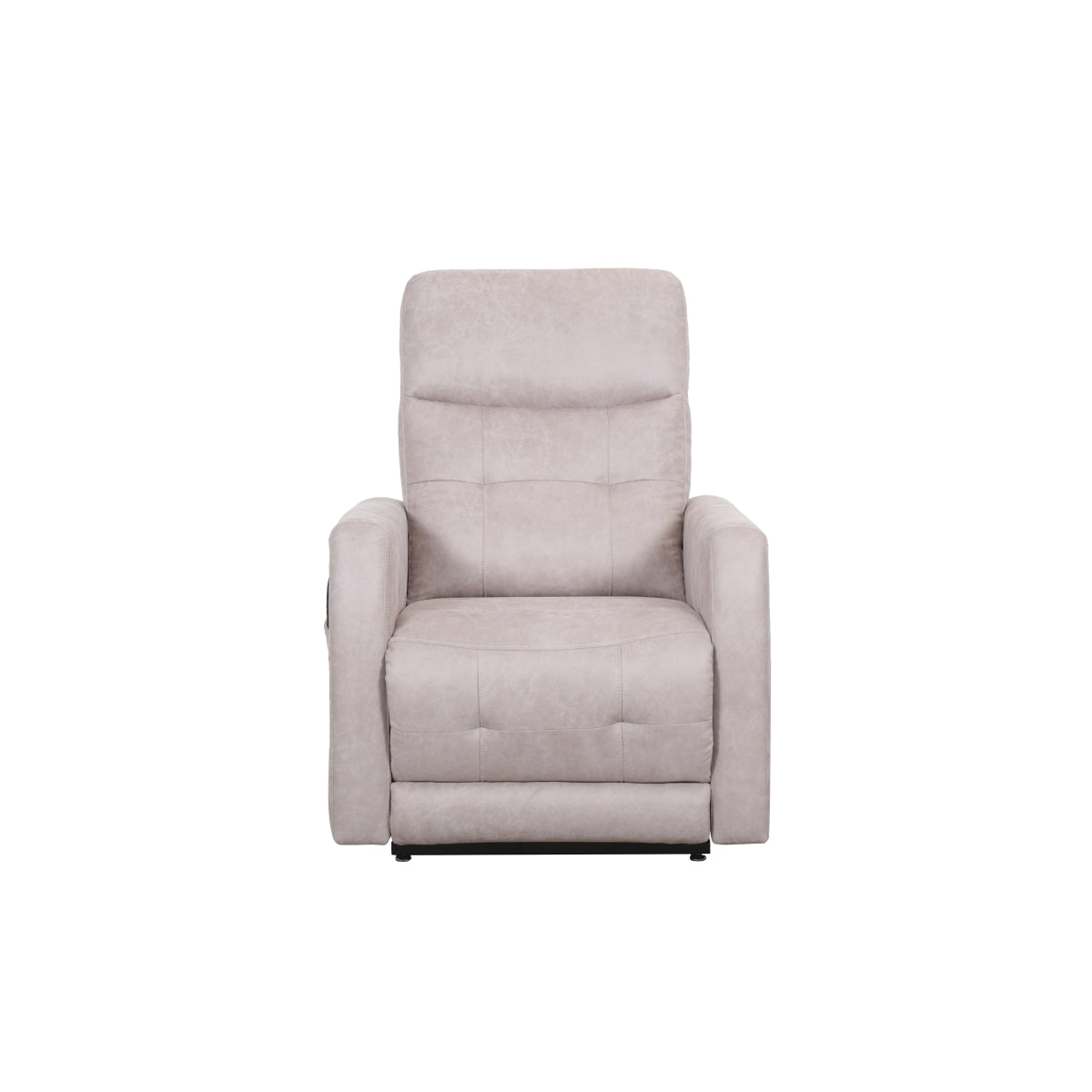 CastleUp Aisha medical lift chair in beige with power lift and headrest, shown from front with seat closed and no background.