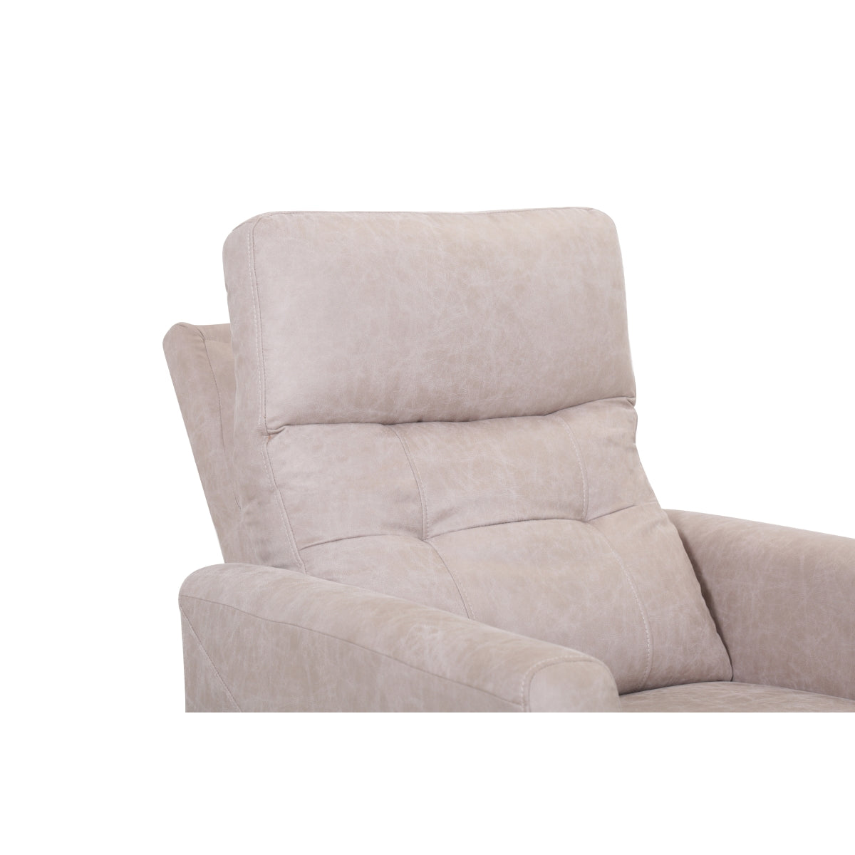 A beige CastleUp Aisha Medical Lift Chair with power lift and headrest, shown from the side with detailed headrest view.