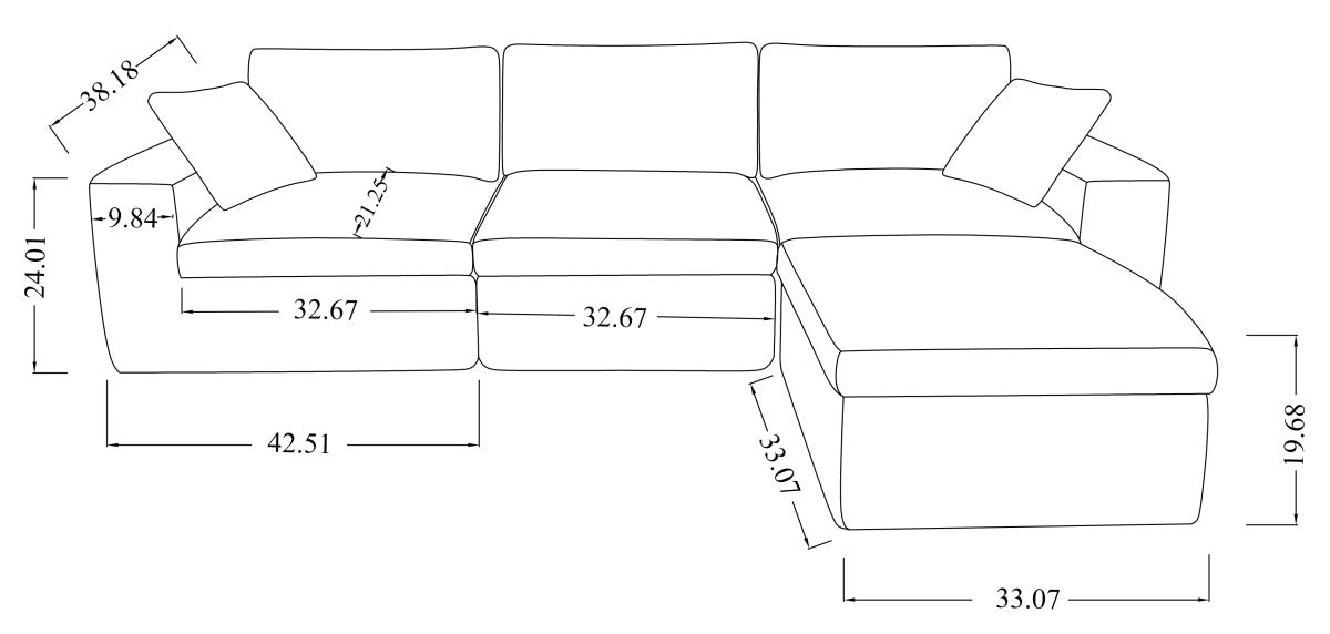 Compression Sectional in Brown 613112