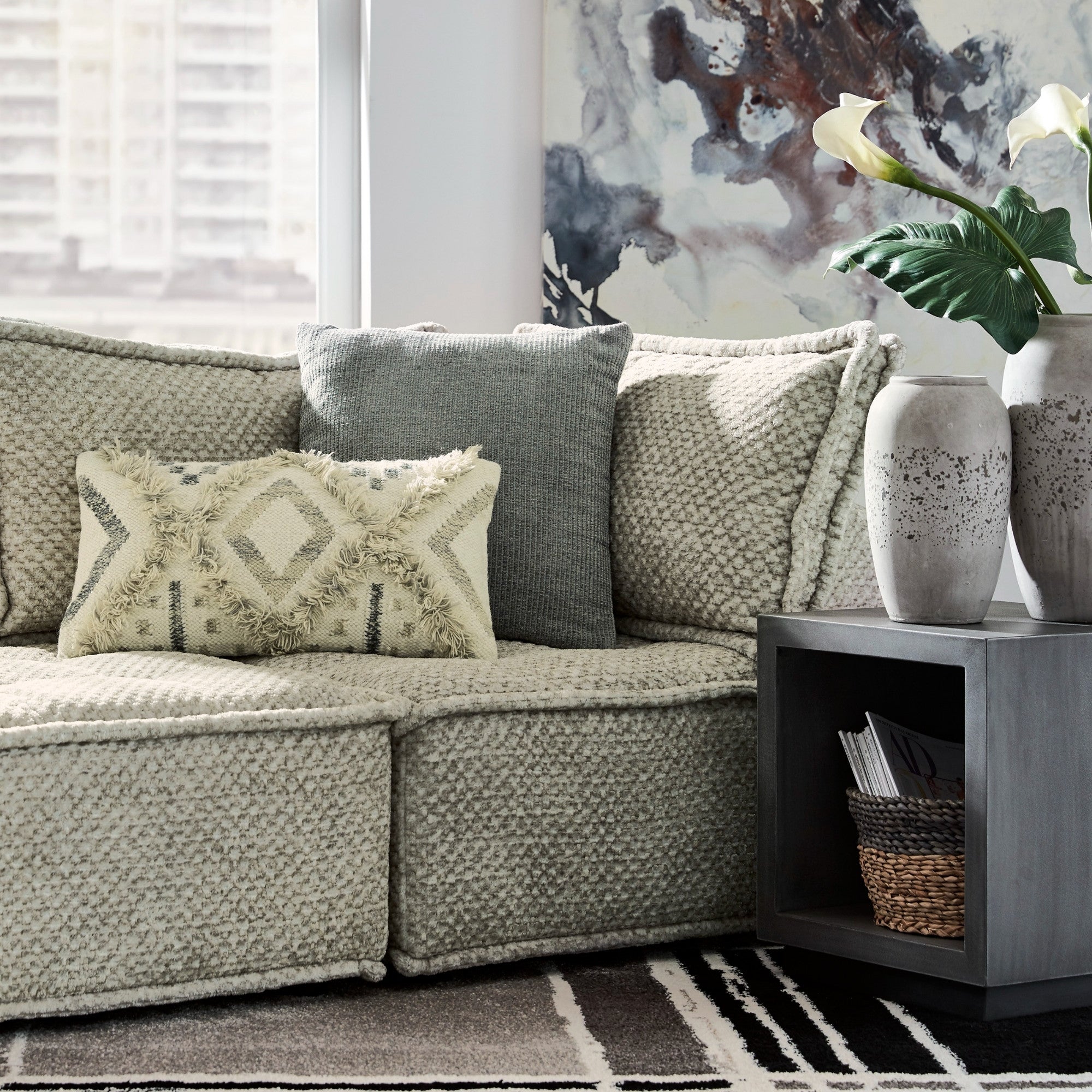 Bales 2-piece Modular Loveseat in Taupe