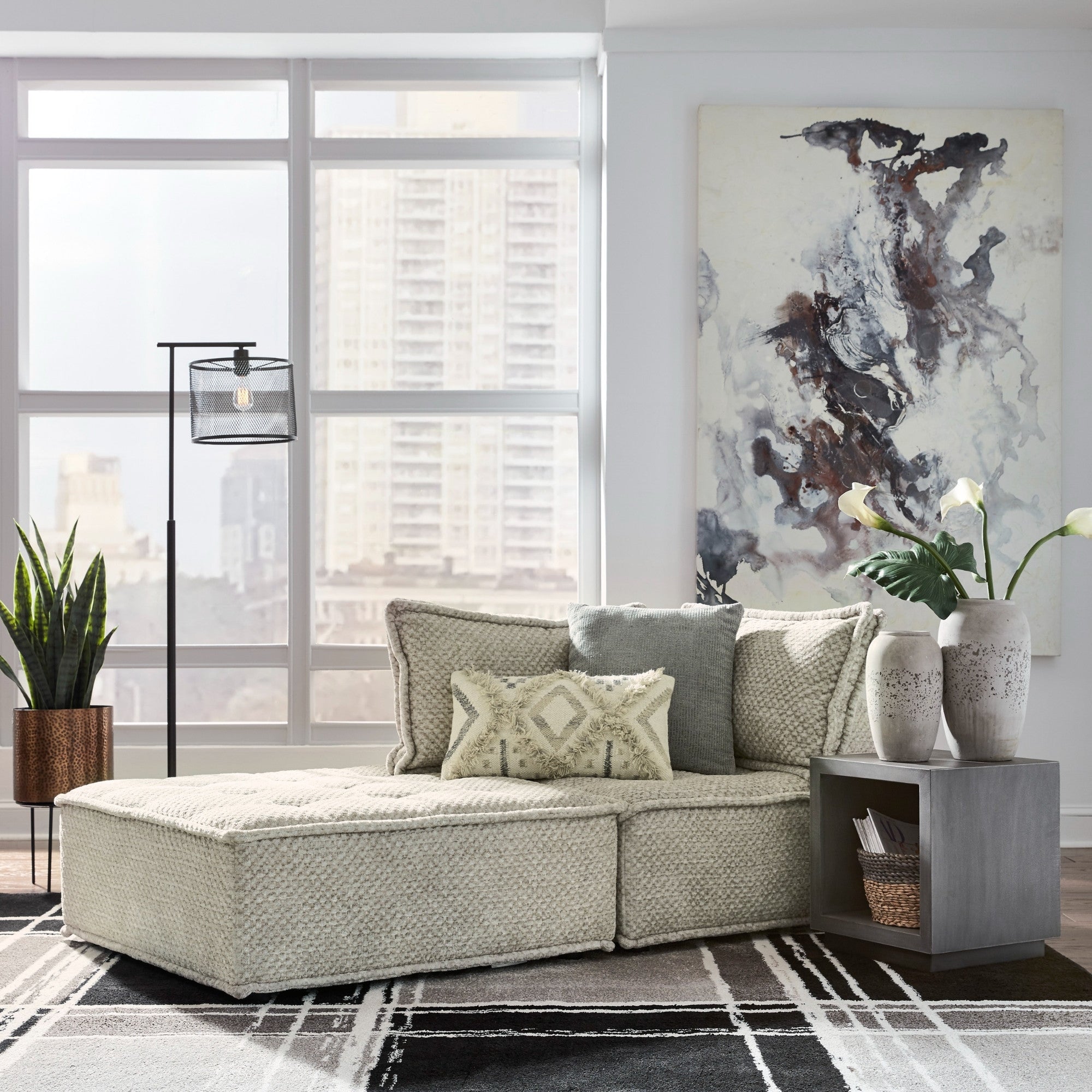 Bales 2-piece Modular Loveseat in Taupe