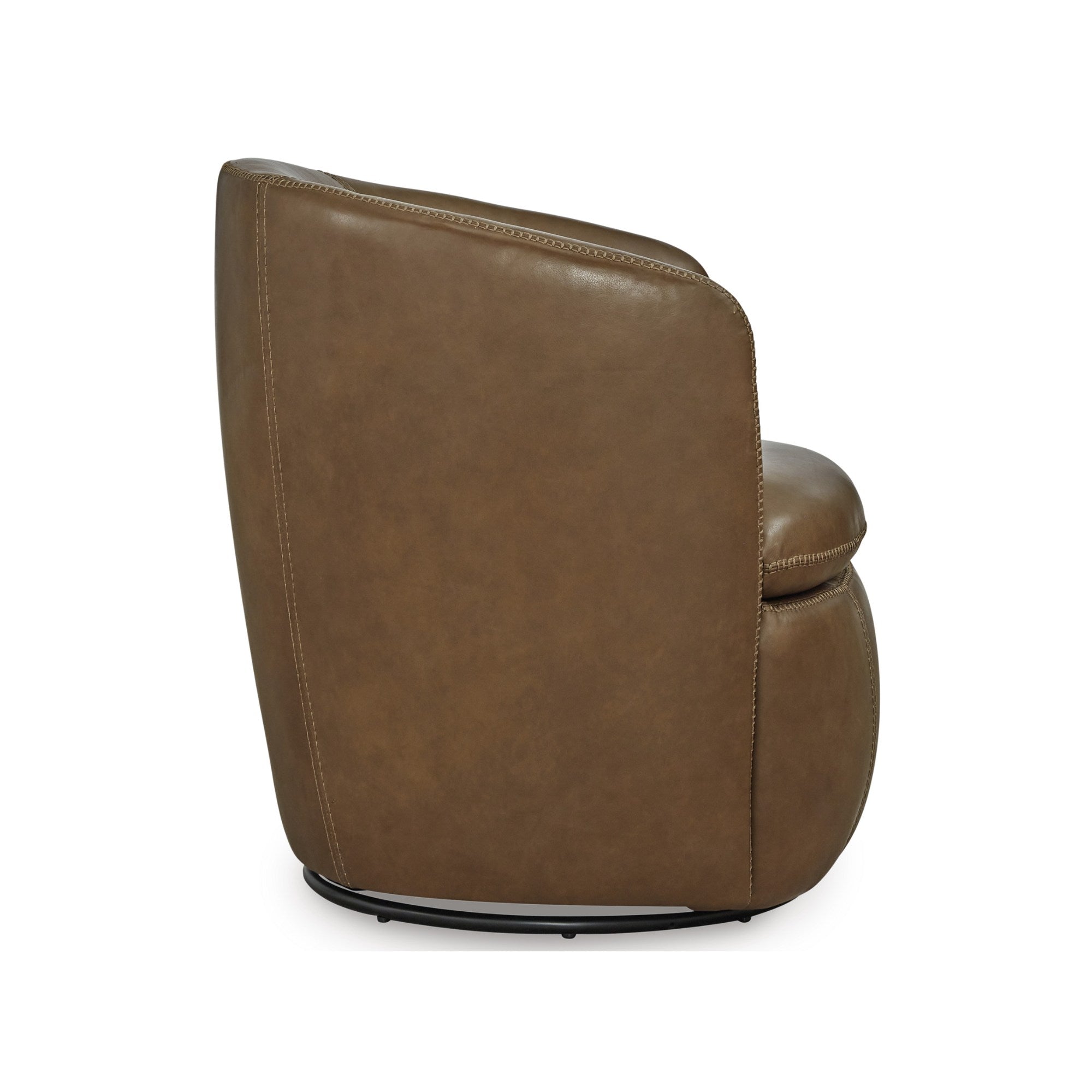 Kierreys Leather Swivel Accent Chair Caramel