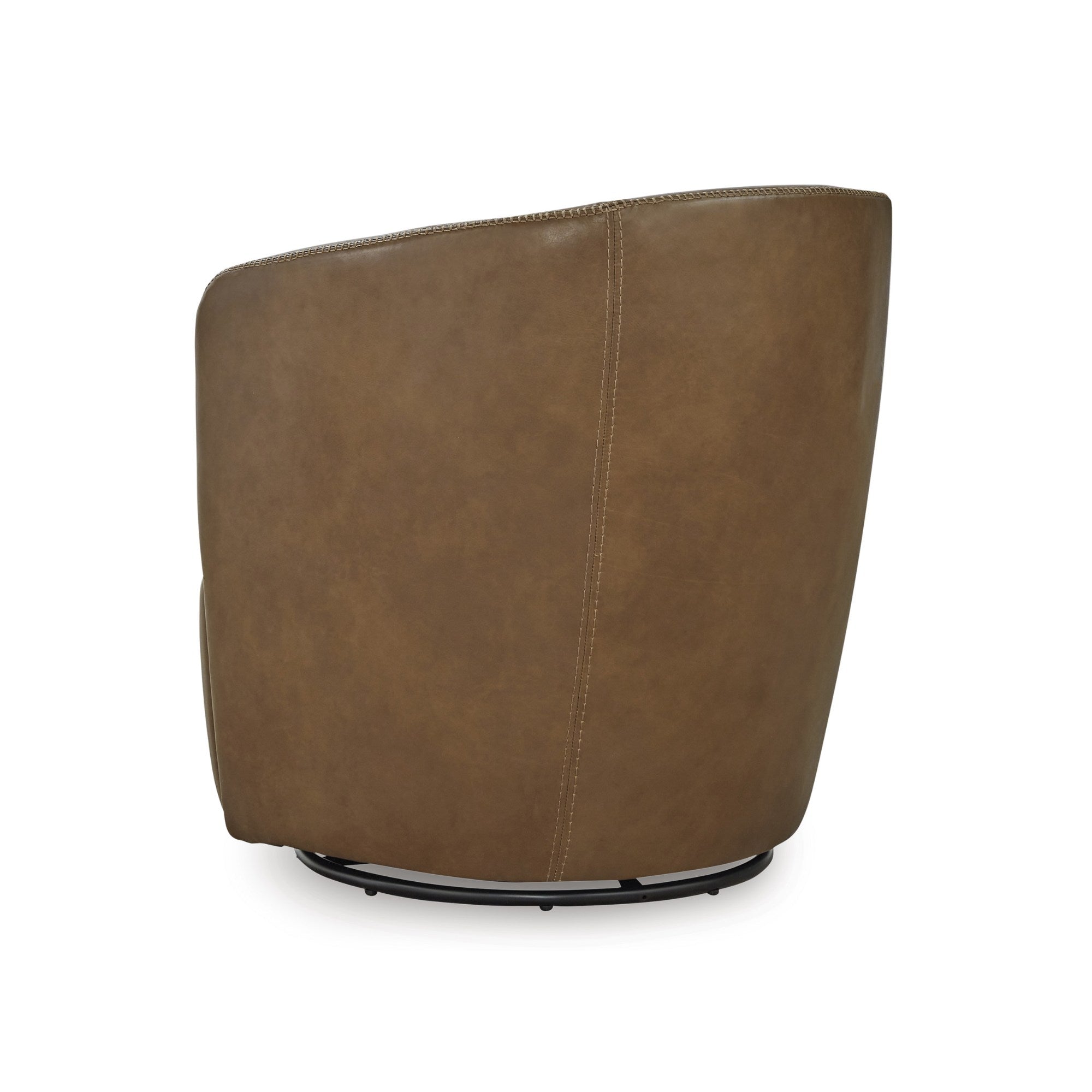 Kierreys Leather Swivel Accent Chair Caramel