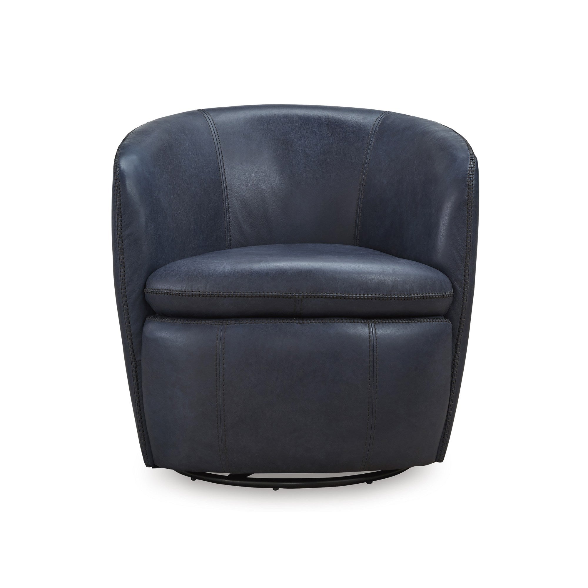 Kierreys Leather Swivel Accent Chair Ocean
