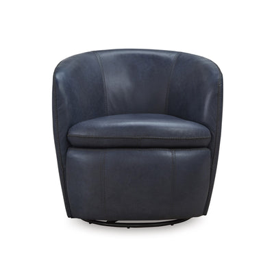 Kierreys Leather Swivel Accent Chair Ocean