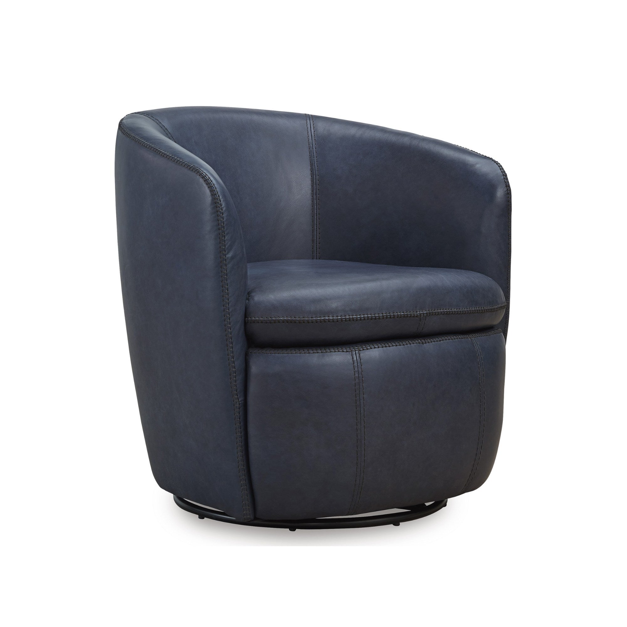 Kierreys Leather Swivel Accent Chair Ocean