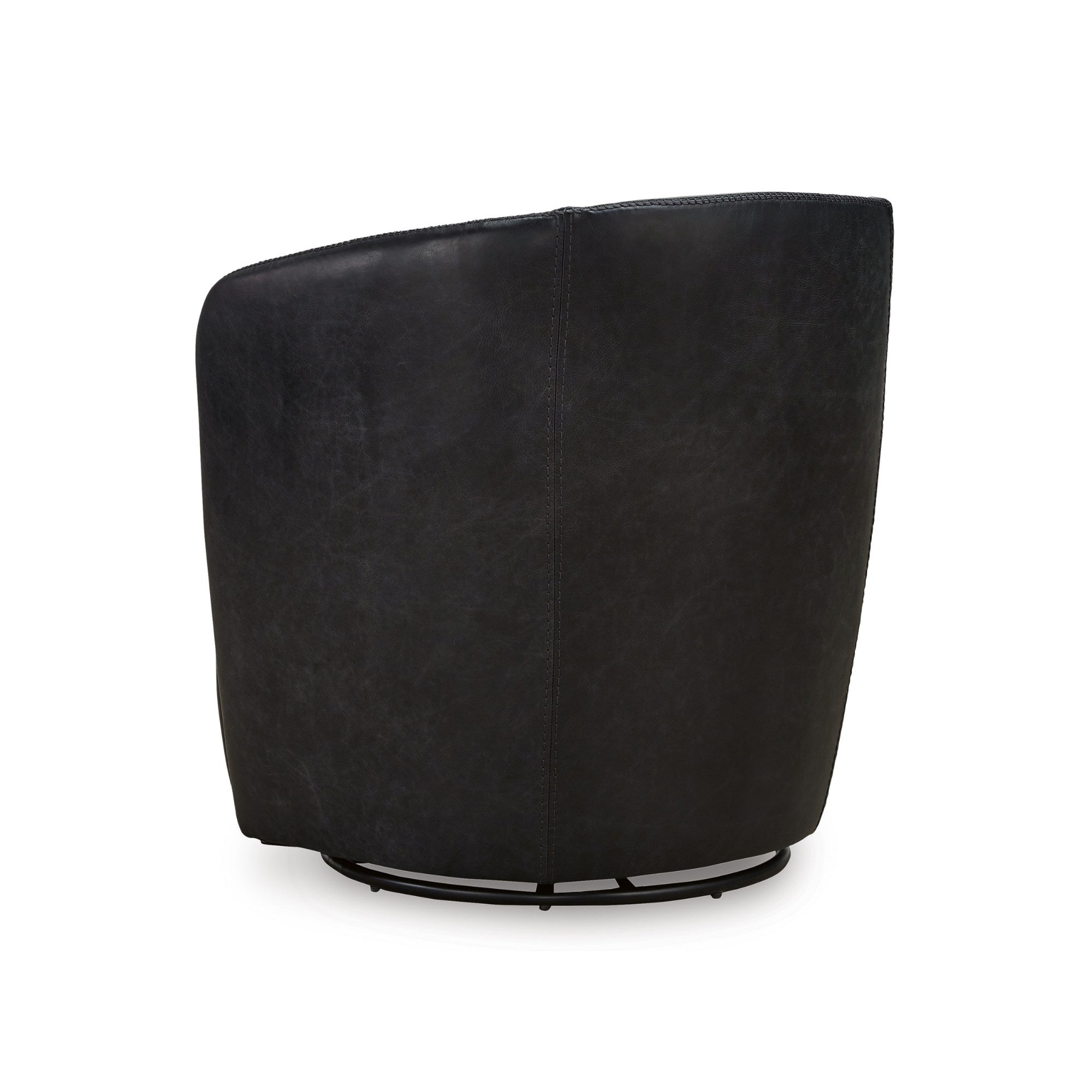 Kierreys Leather Swivel Accent Chair Midnight