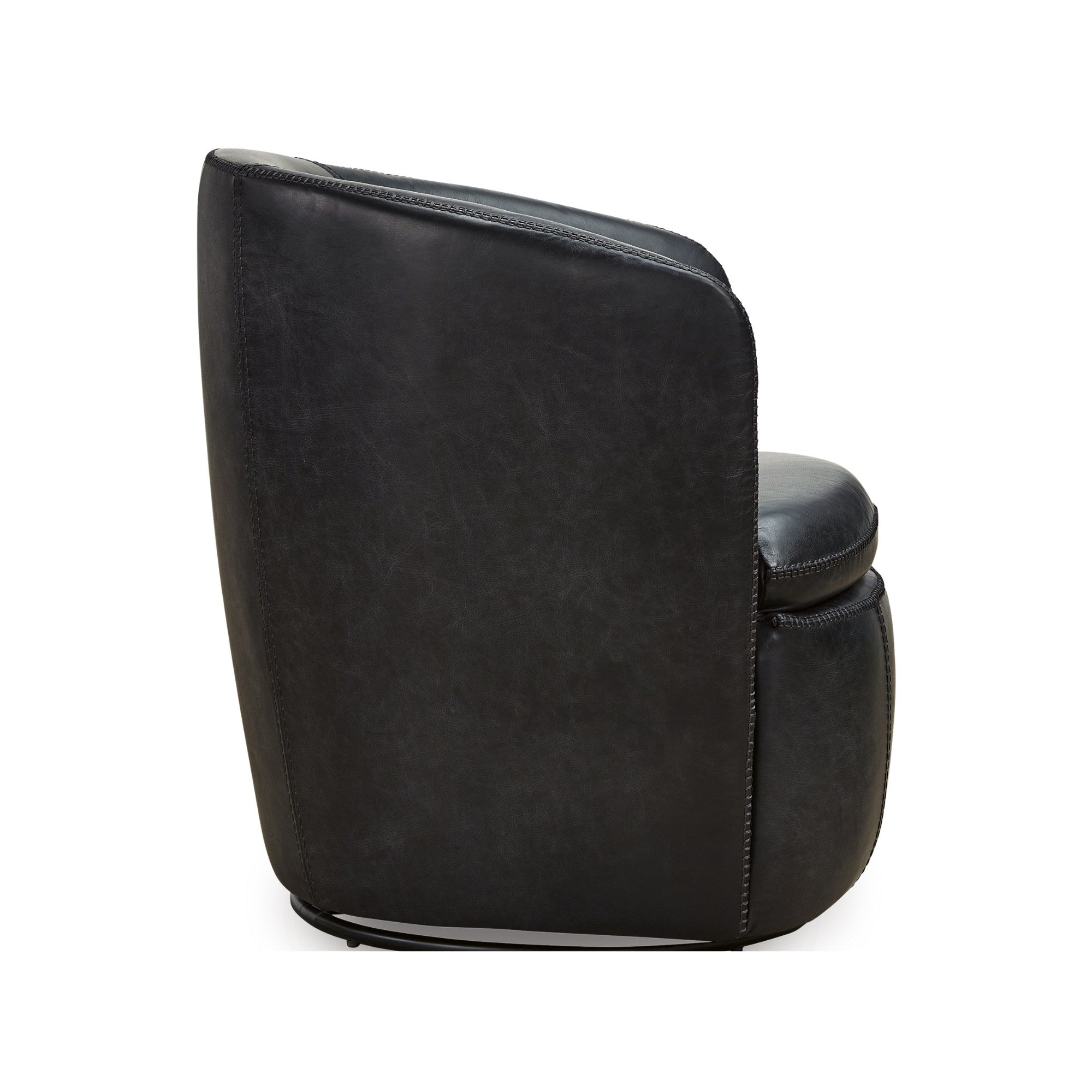 Kierreys Leather Swivel Accent Chair Midnight