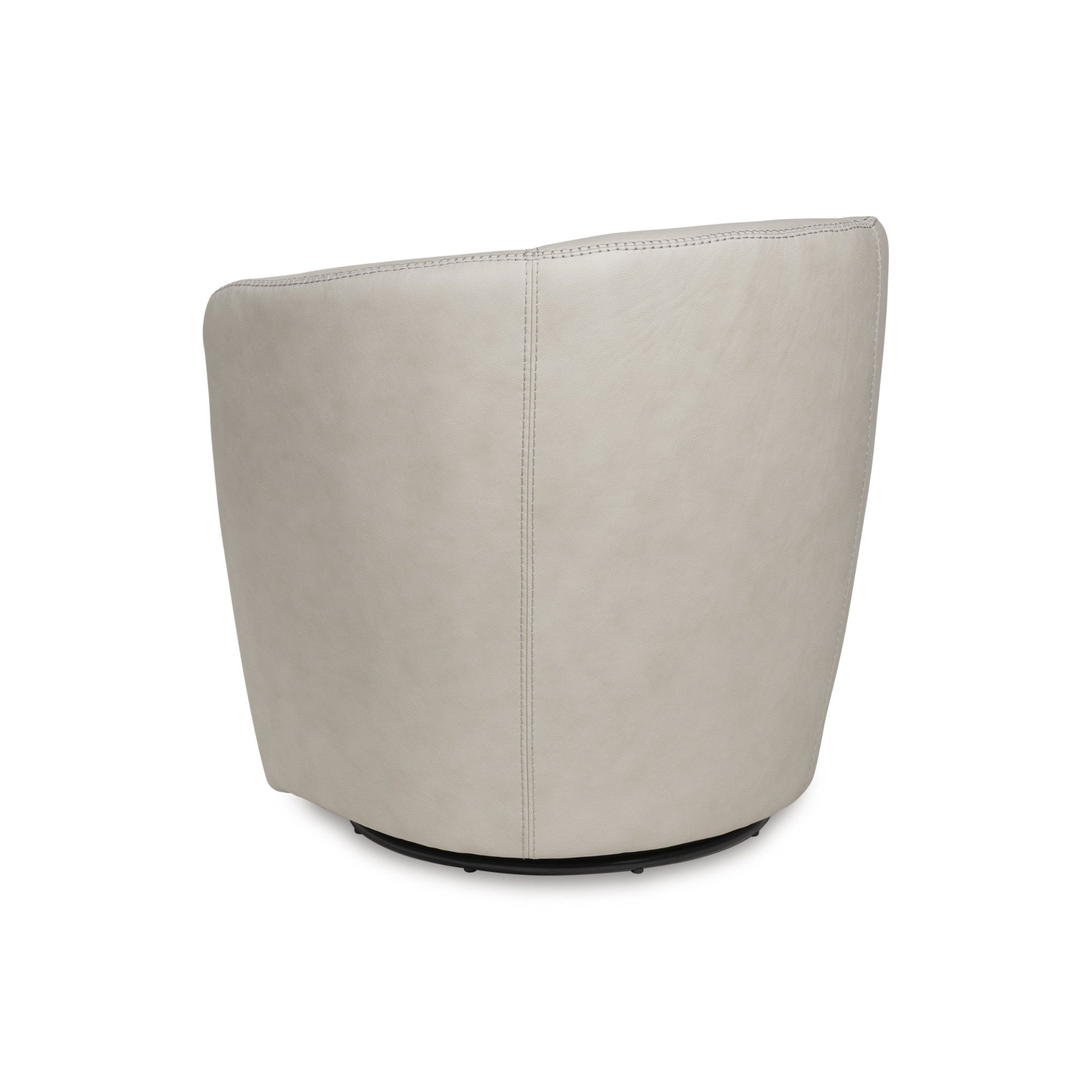Kierreys Leather Swivel Accent Chair Beige