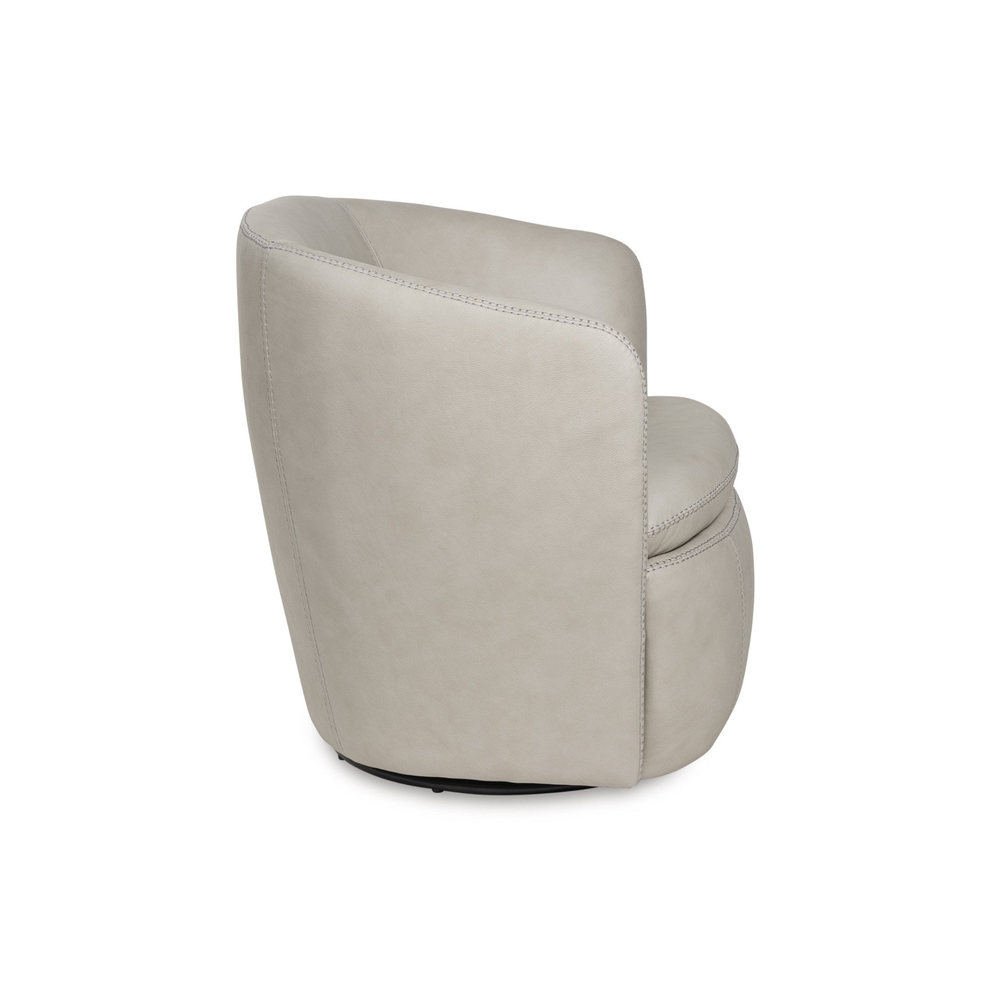Kierreys Leather Swivel Accent Chair Beige