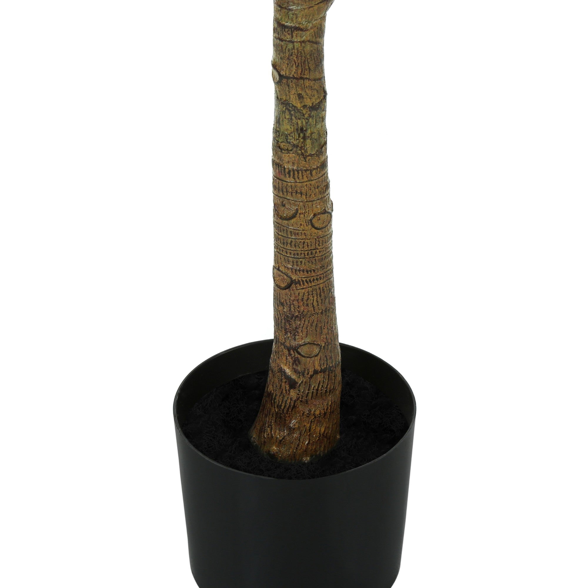 Artificial fiddle leaf fig tree, 47 inches tall, Monarch Specialties indoor faux plant with lush green leaves for home decor.