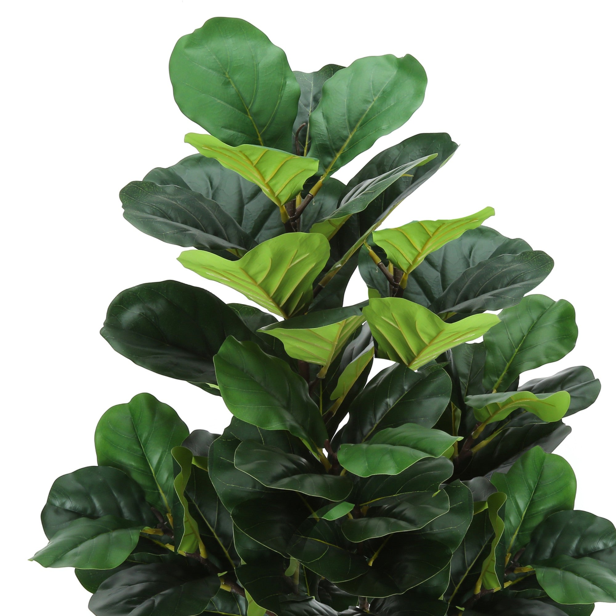 Indoor artificial fiddle leaf fig tree, 47 inches tall, from Monarch Specialties, with lush green leaves in a decorative planter.