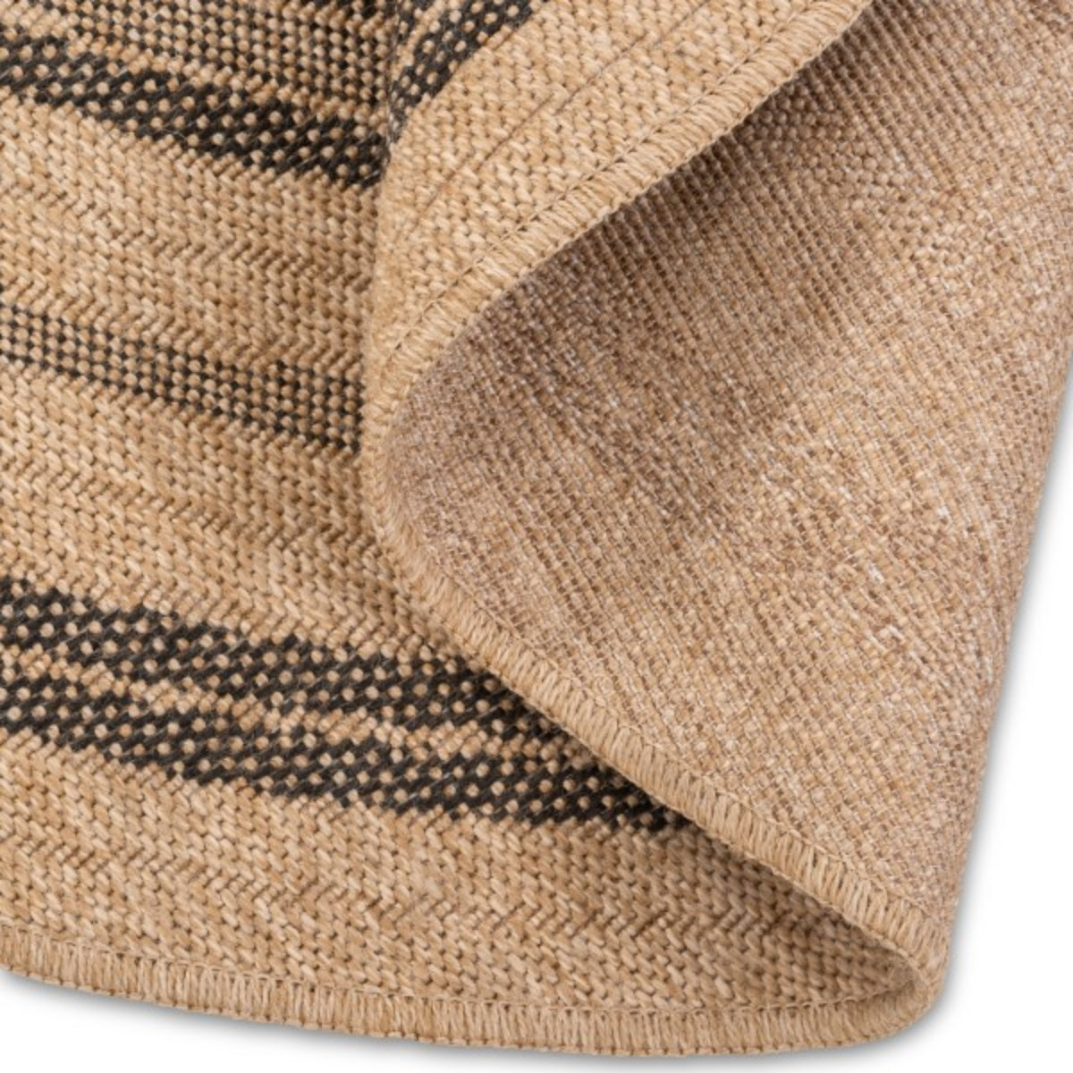 Avanos Indoor Outdoor Round Rug Black Circle.