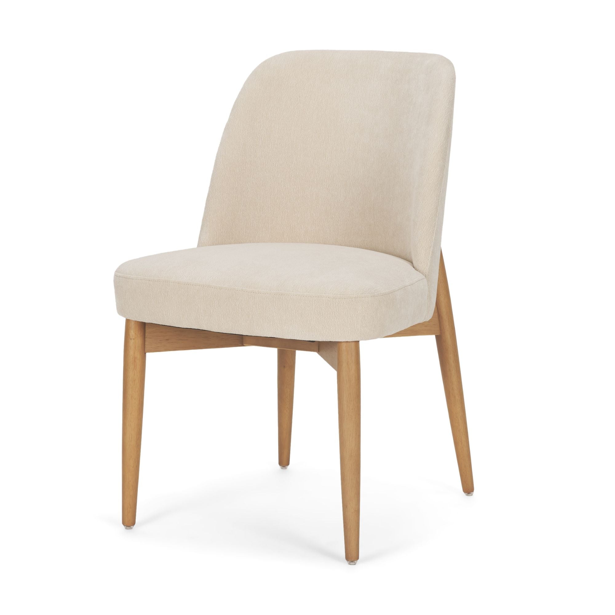 Mercana Abbie Collectional Curve Back Dining Chair in Oatmeal/Brown | CastleUp Experience Centre Online Furniture