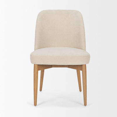 Mercana Abbie Collectional Curve Back Dining Chair in Oatmeal/Brown | CastleUp Experience Centre Online Furniture