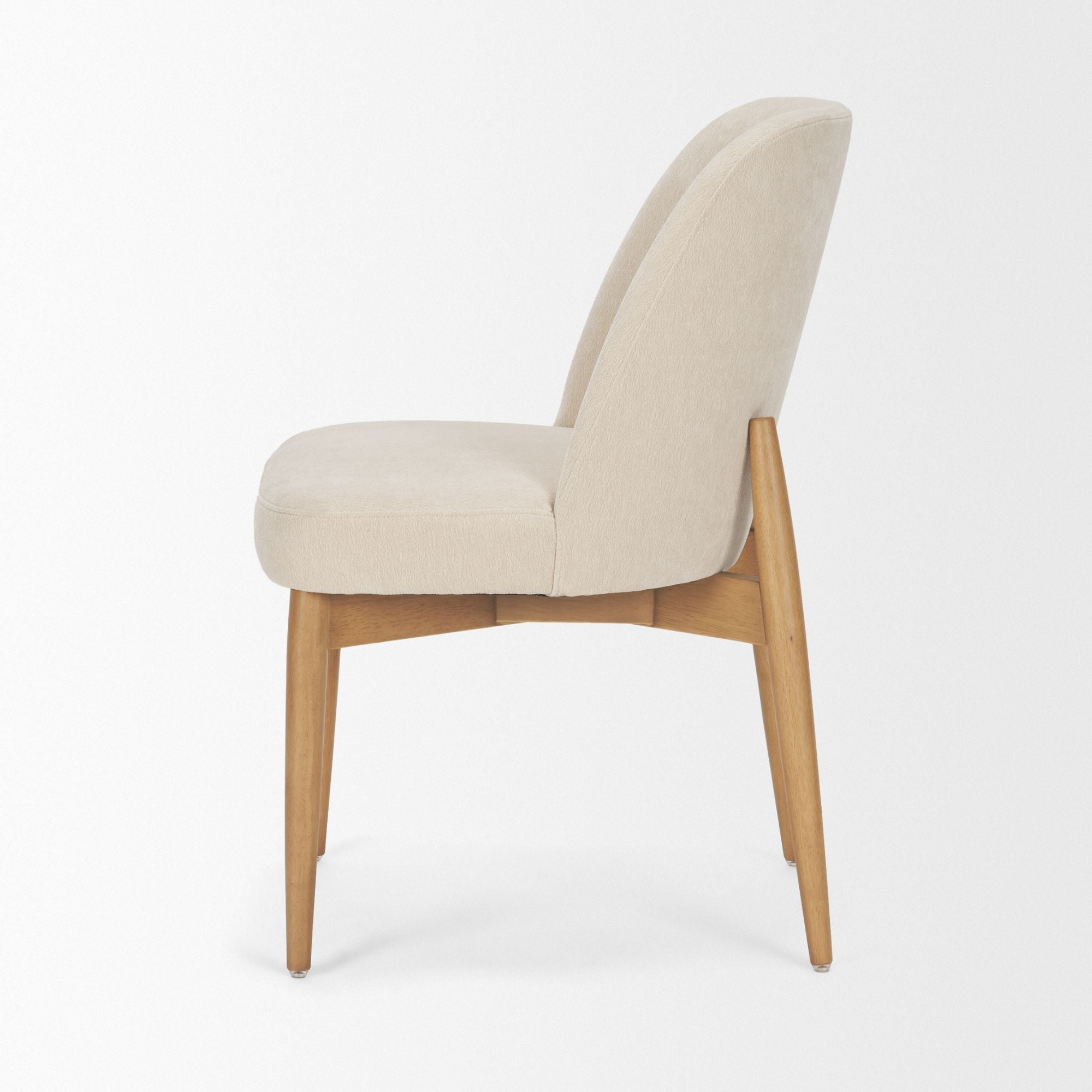 Mercana Abbie Collectional Curve Back Dining Chair in Oatmeal/Brown | CastleUp Experience Centre Online Furniture