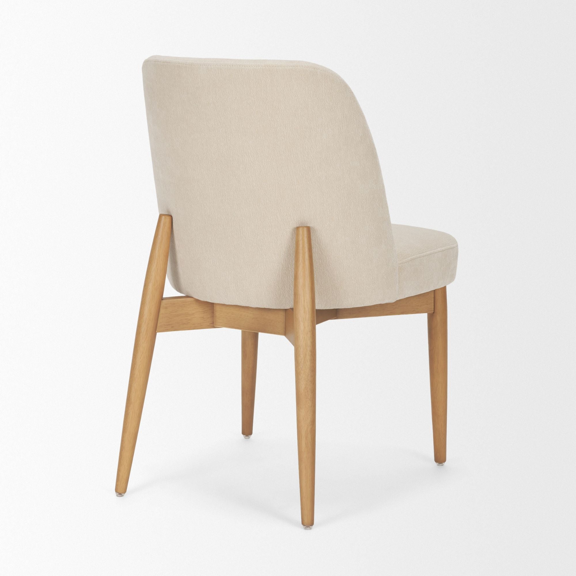 Mercana Abbie Collectional Curve Back Dining Chair in Oatmeal/Brown | CastleUp Experience Centre Online Furniture