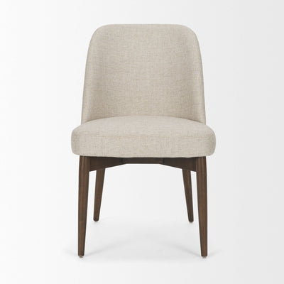 Mercana Abbie Collectional Curve Back Dining Chair in Oatmeal/Dark Brown | CastleUp Experience Centre Online Furniture