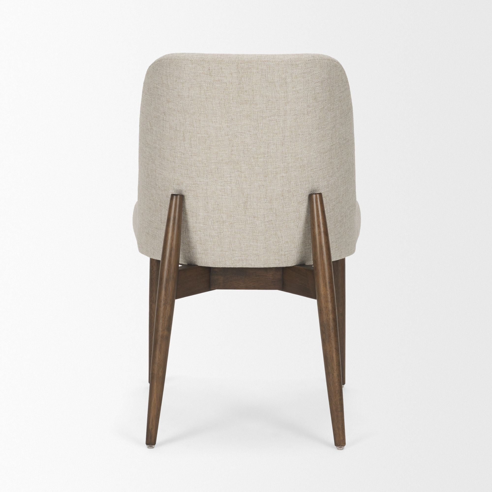 Mercana Abbie Collectional Curve Back Dining Chair in Oatmeal/Dark Brown | CastleUp Experience Centre Online Furniture