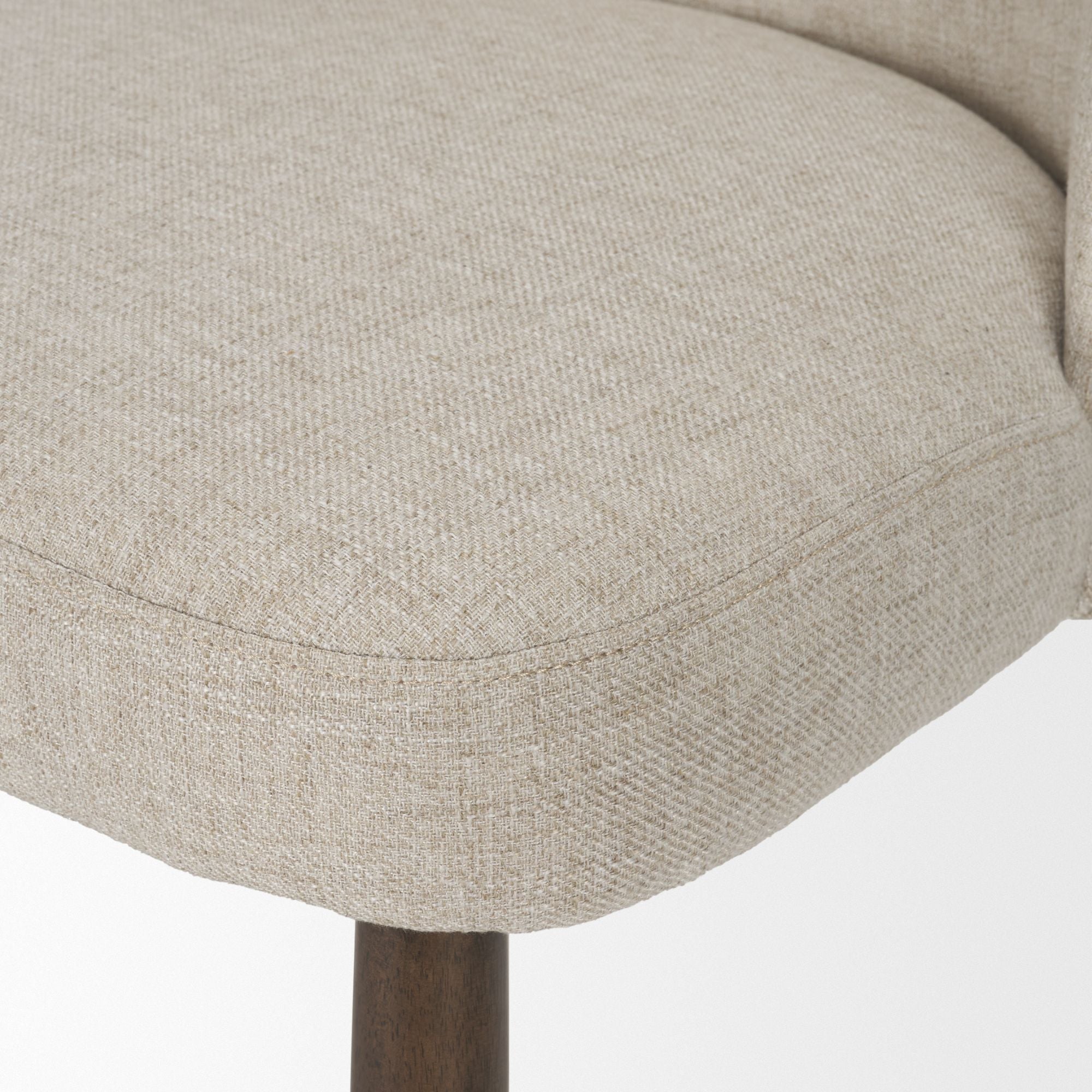 Mercana Abbie Collectional Curve Back Dining Chair in Oatmeal/Dark Brown | CastleUp Experience Centre Online Furniture