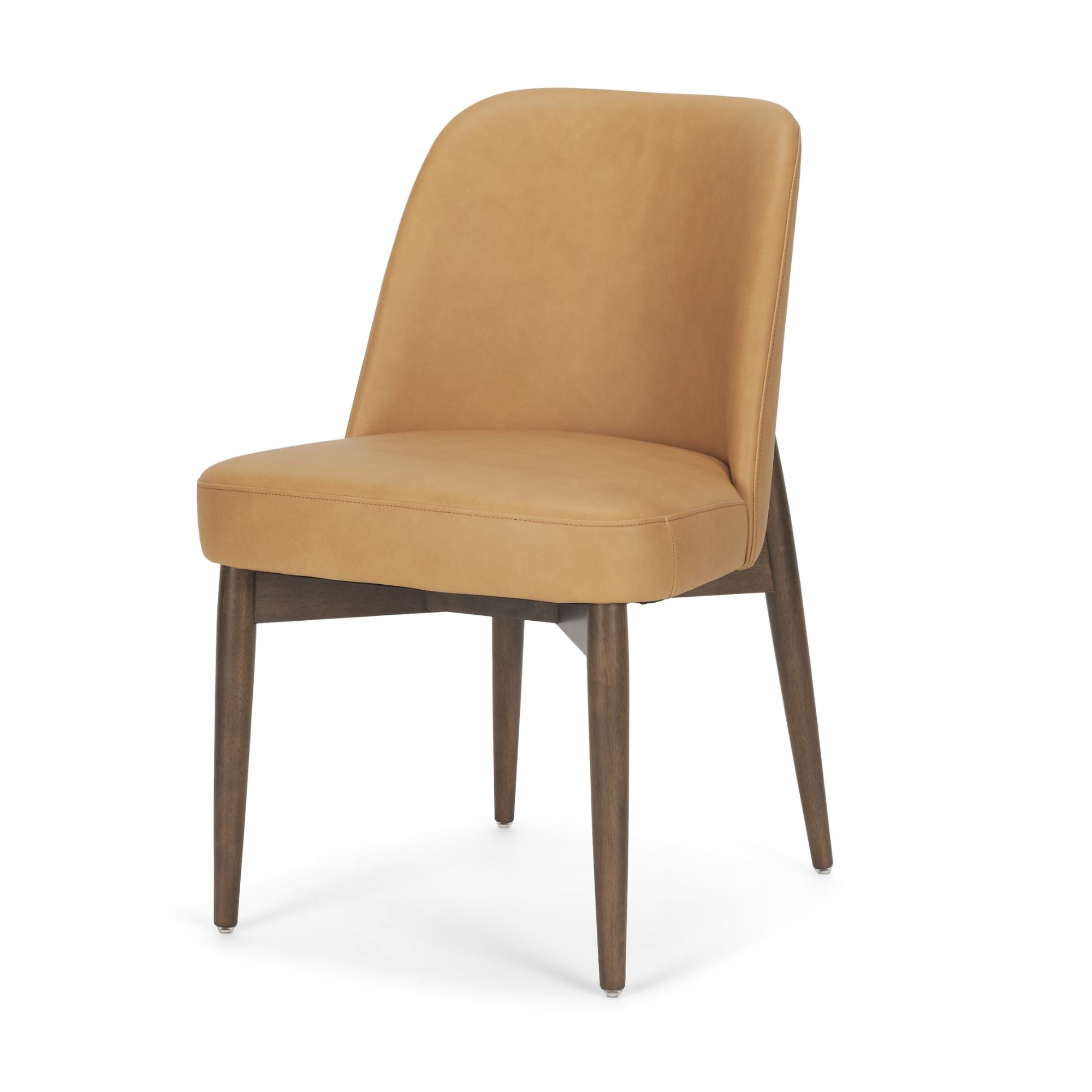 Mercana Abbie Collectional Curve Back Leather Dining Chair in Tan | CastleUp Experience Centre Online Furniture