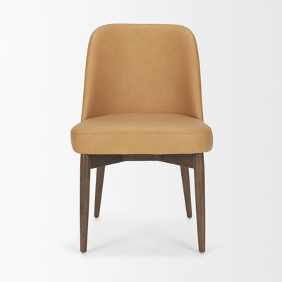 Mercana Abbie Collectional Curve Back Leather Dining Chair in Tan | CastleUp Experience Centre Online Furniture