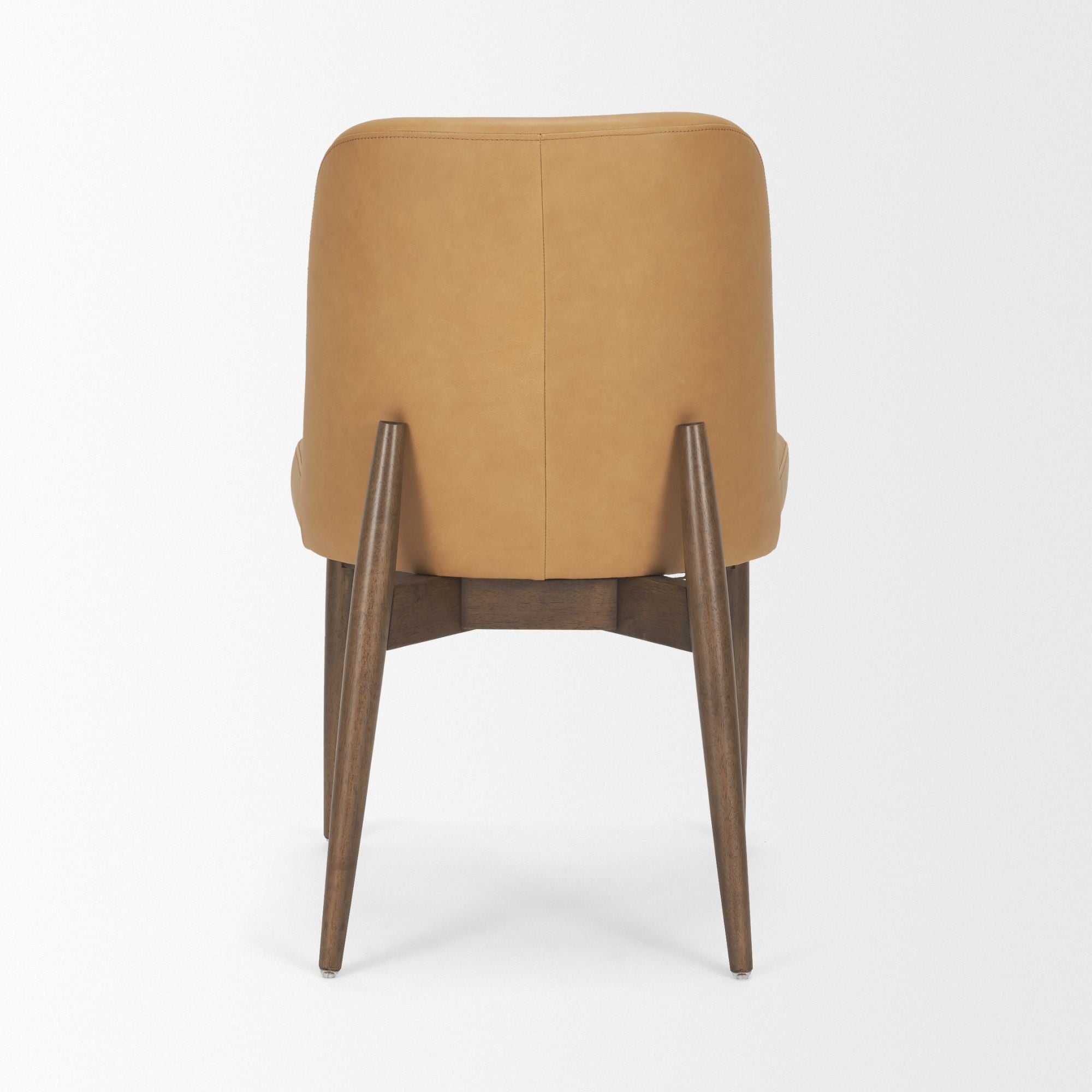 Mercana Abbie Collectional Curve Back Leather Dining Chair in Tan | CastleUp Experience Centre Online Furniture
