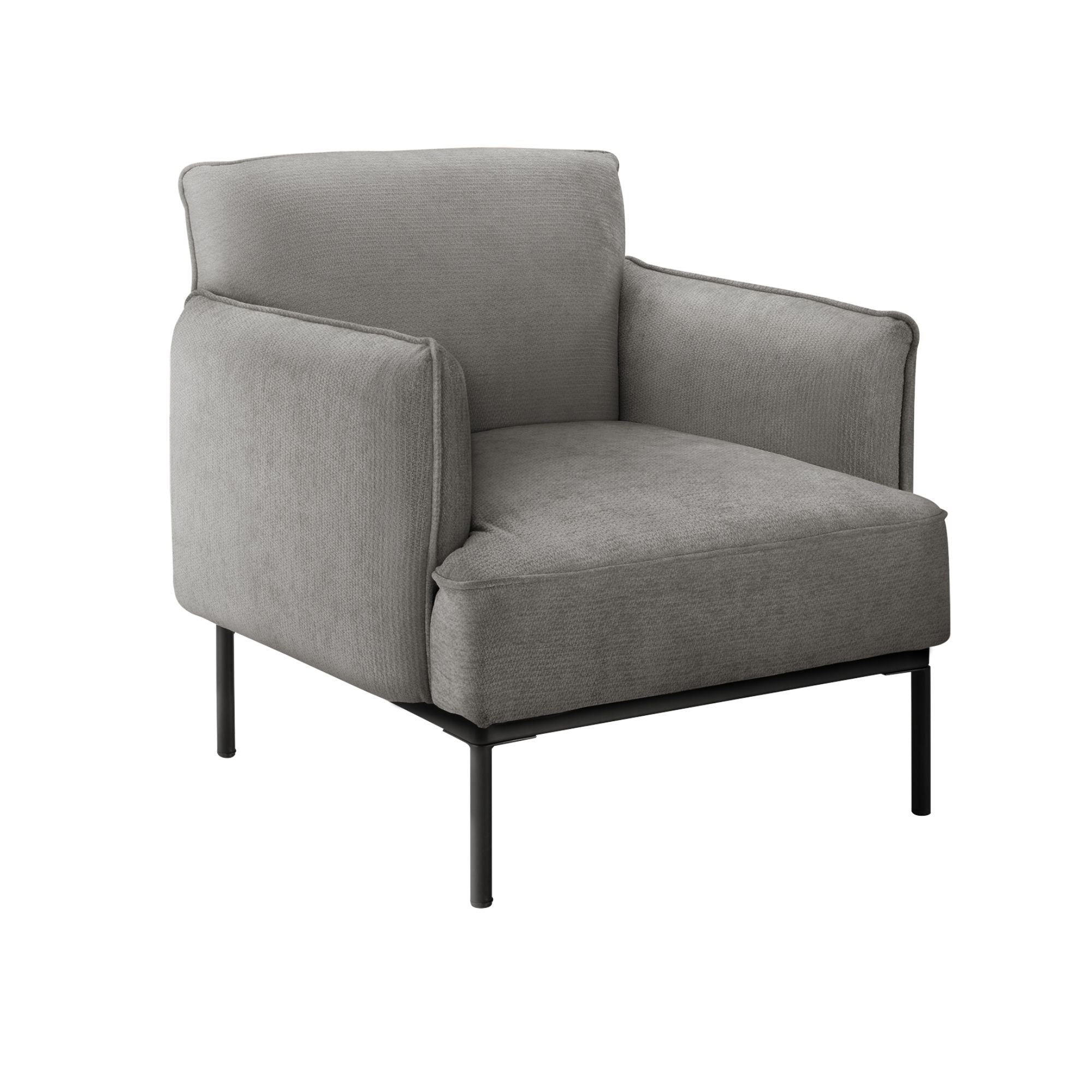 Grey fabric accent chair with 33-inch height by Monarch Specialties, showcasing modern design and comfortable seating.