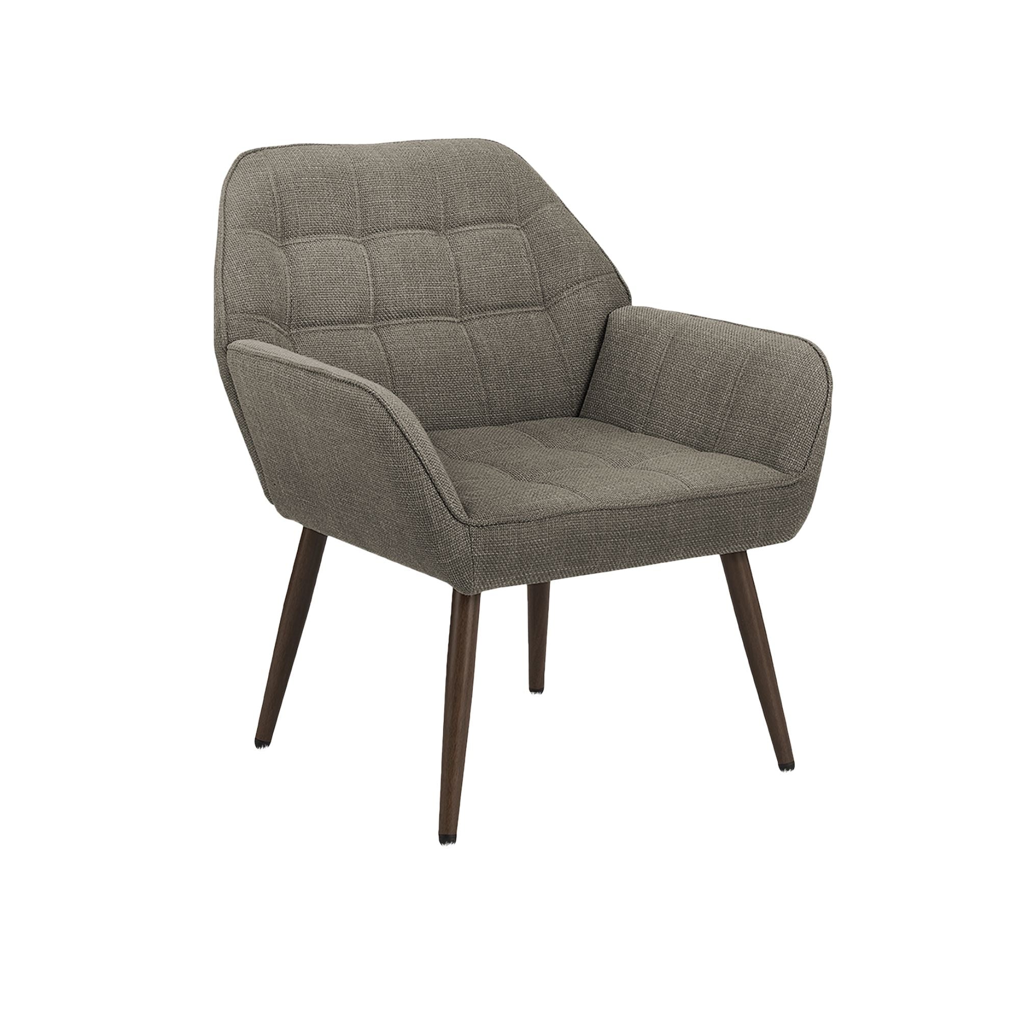 Light brown fabric accent chair by Monarch Specialties with sleek, modern design, featuring cushioned seat and backrest.