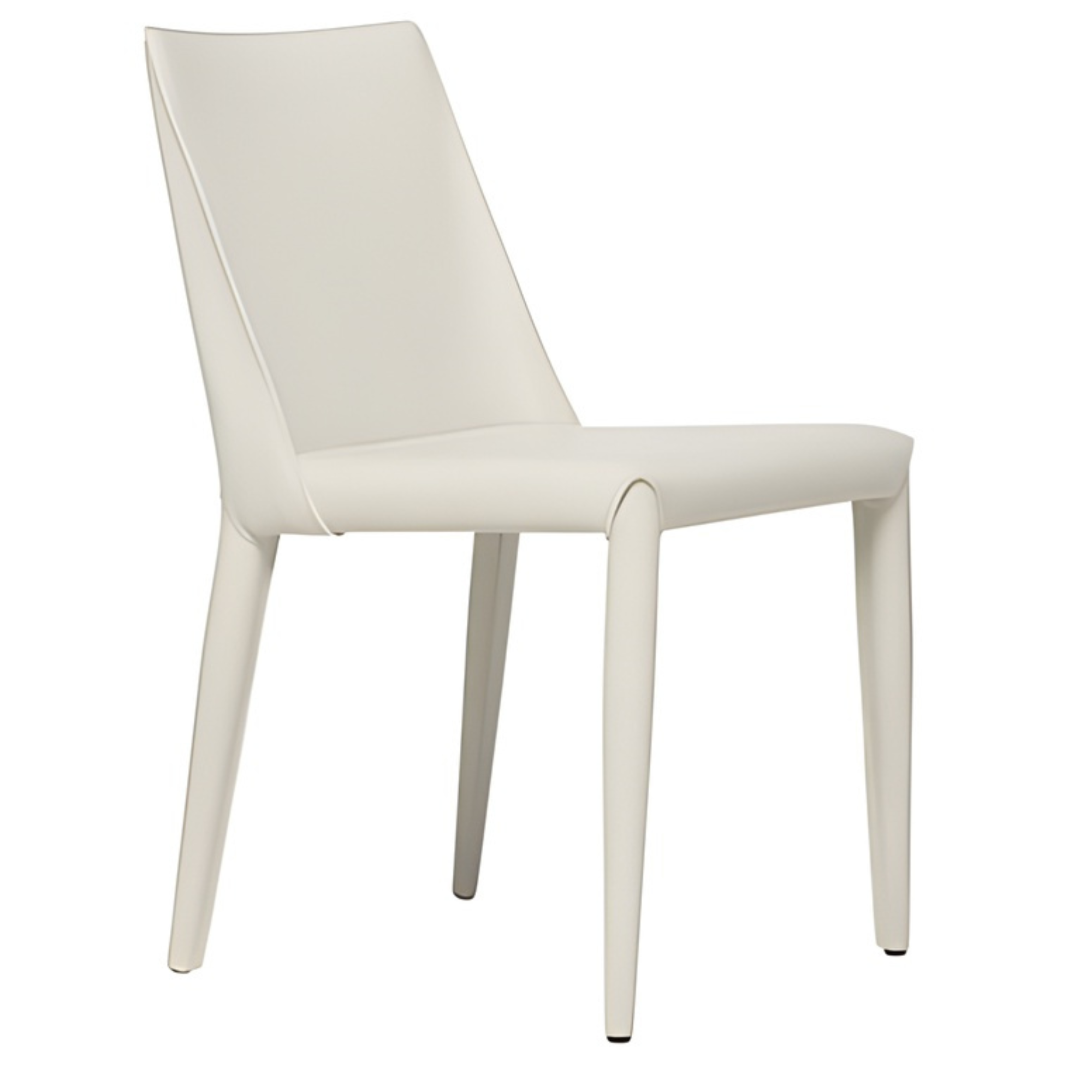 Elite Living Ace dining chair in off-white with sleek modern design, plush cushioned seat and wooden legs.