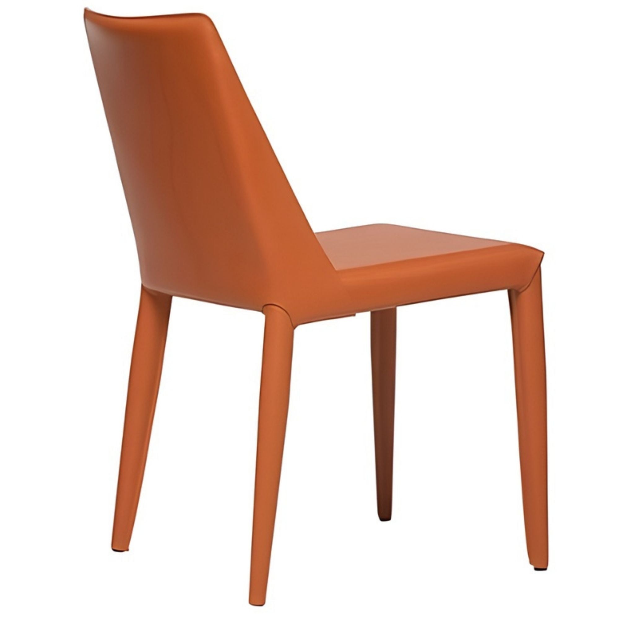 Elite Living Ace dining chair in vibrant orange with a modern design, featuring a comfortable cushioned seat.