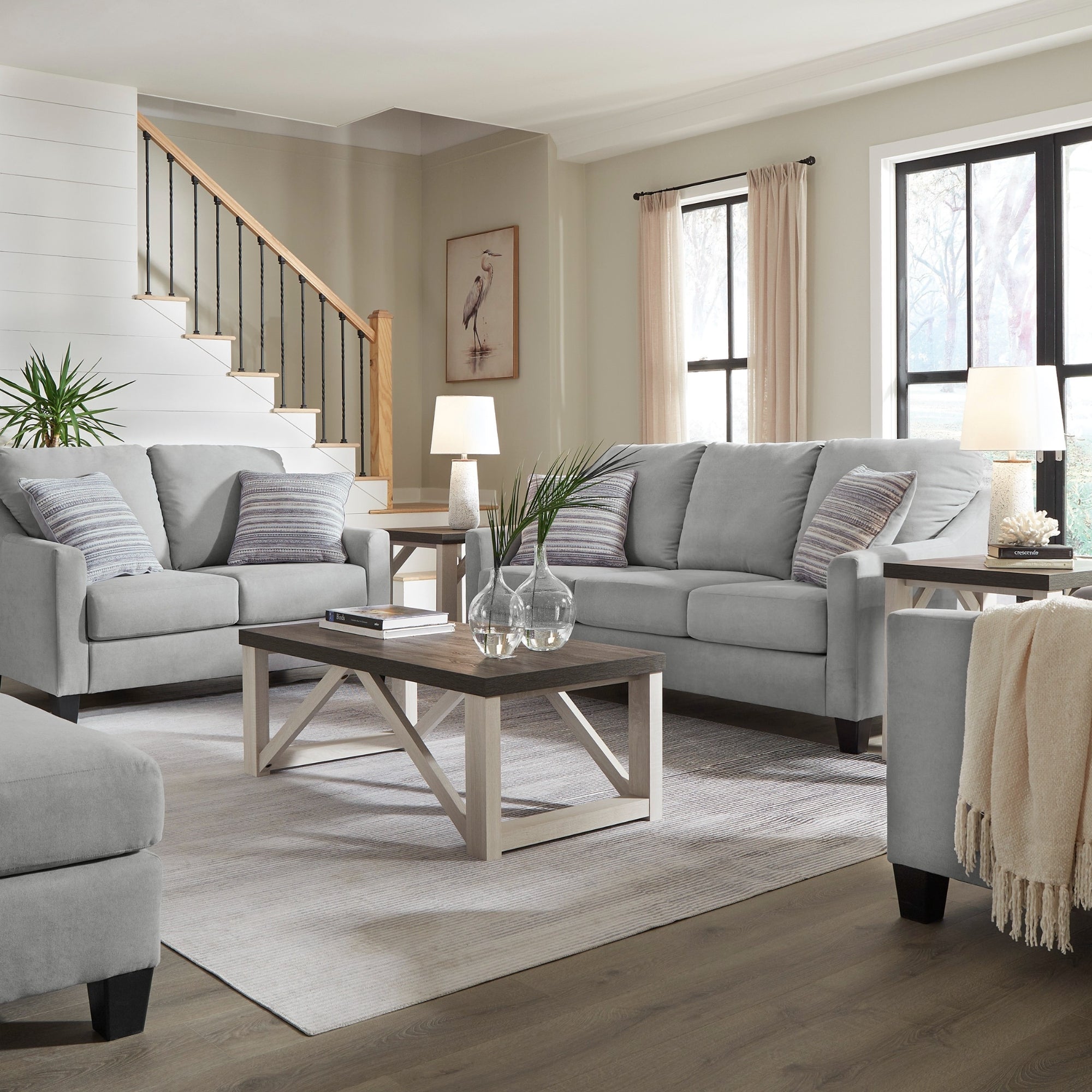 Adlai Sofa Set in Shadow