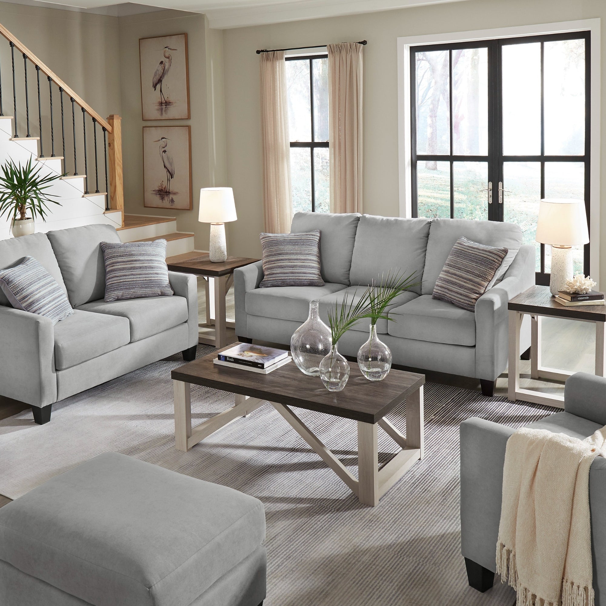 Adlai Sofa Set in Shadow