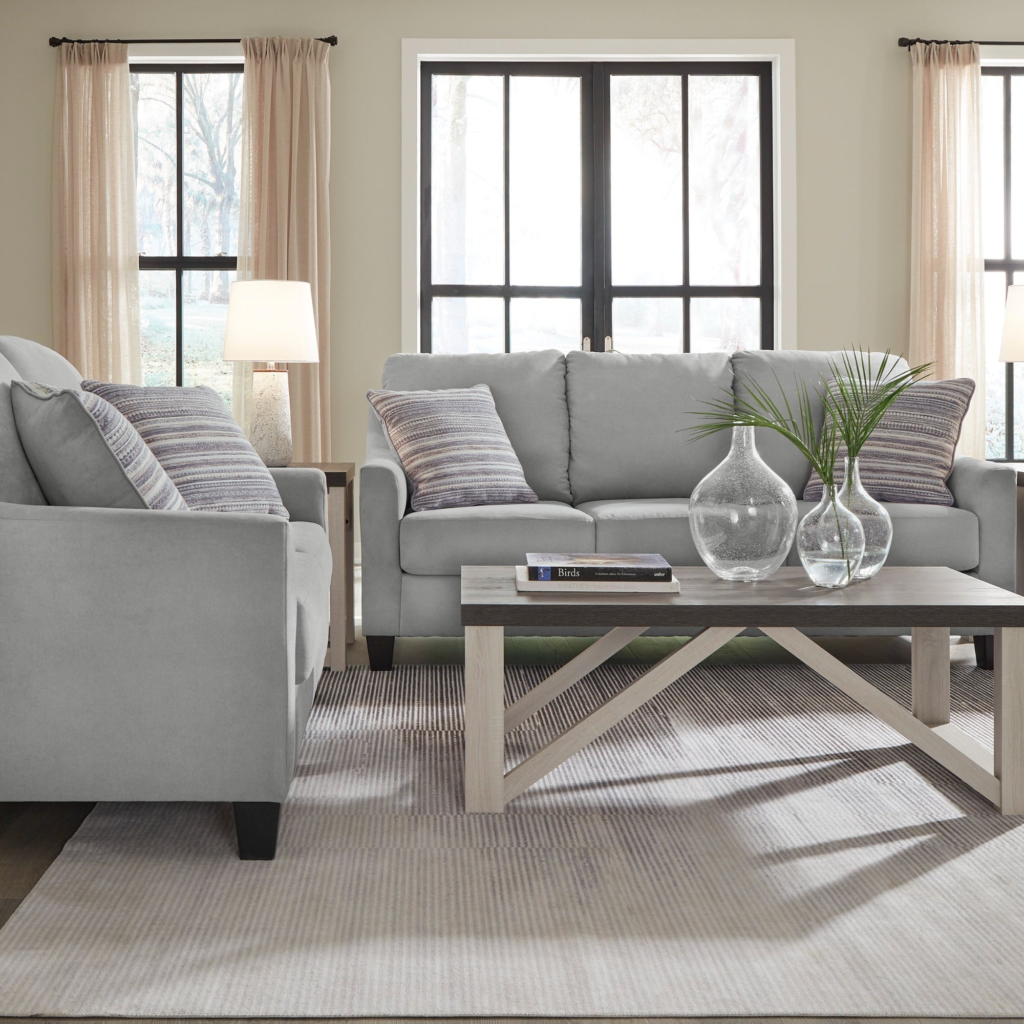 Adlai Sofa Set in Shadow