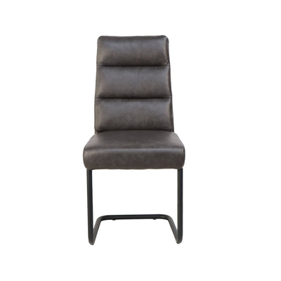 Brodi Dining Chair Char in Charcoal Faux Leather (Set of 2)