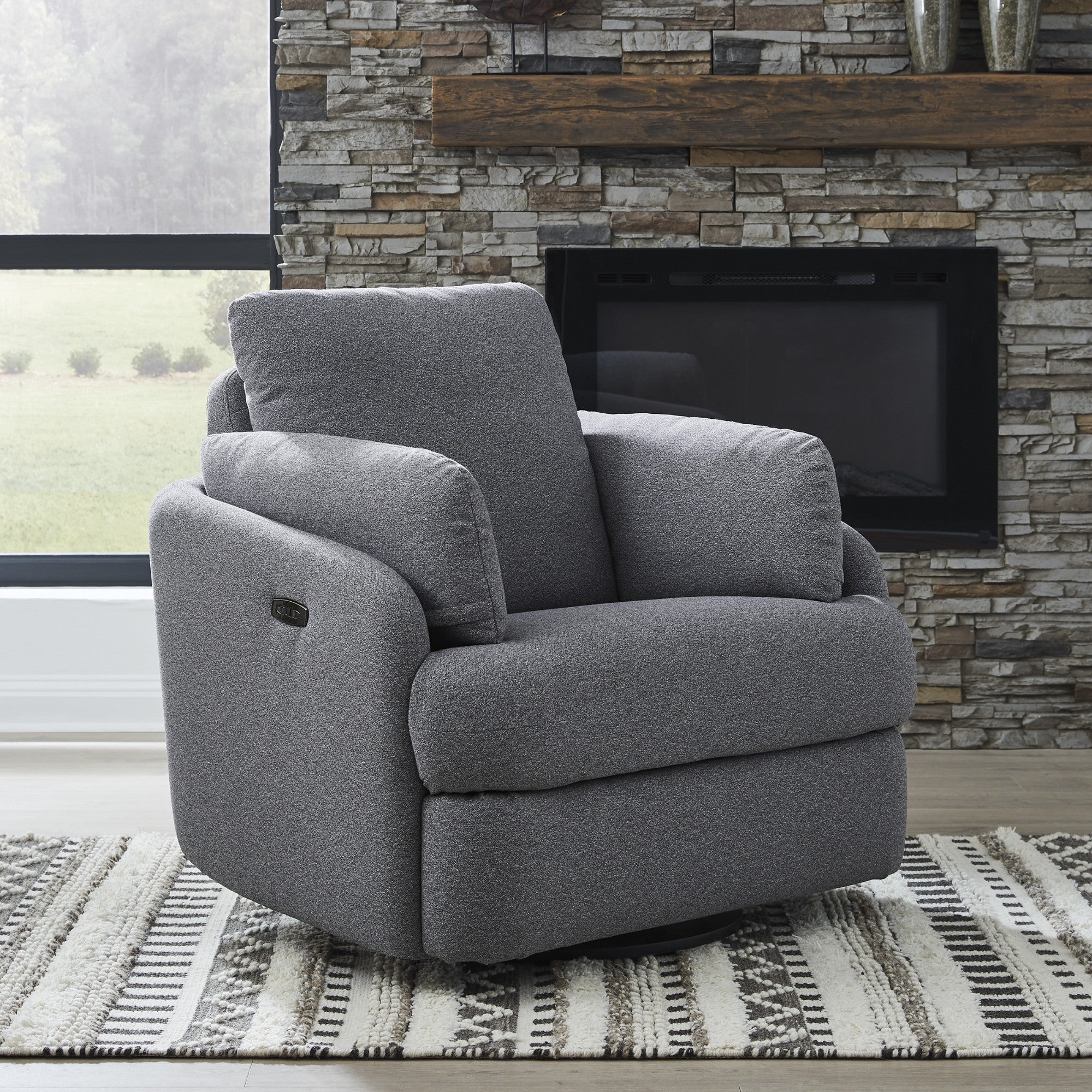 Alainmont Next-Gen Nuvella Swivel Power Reclining Chair Grey