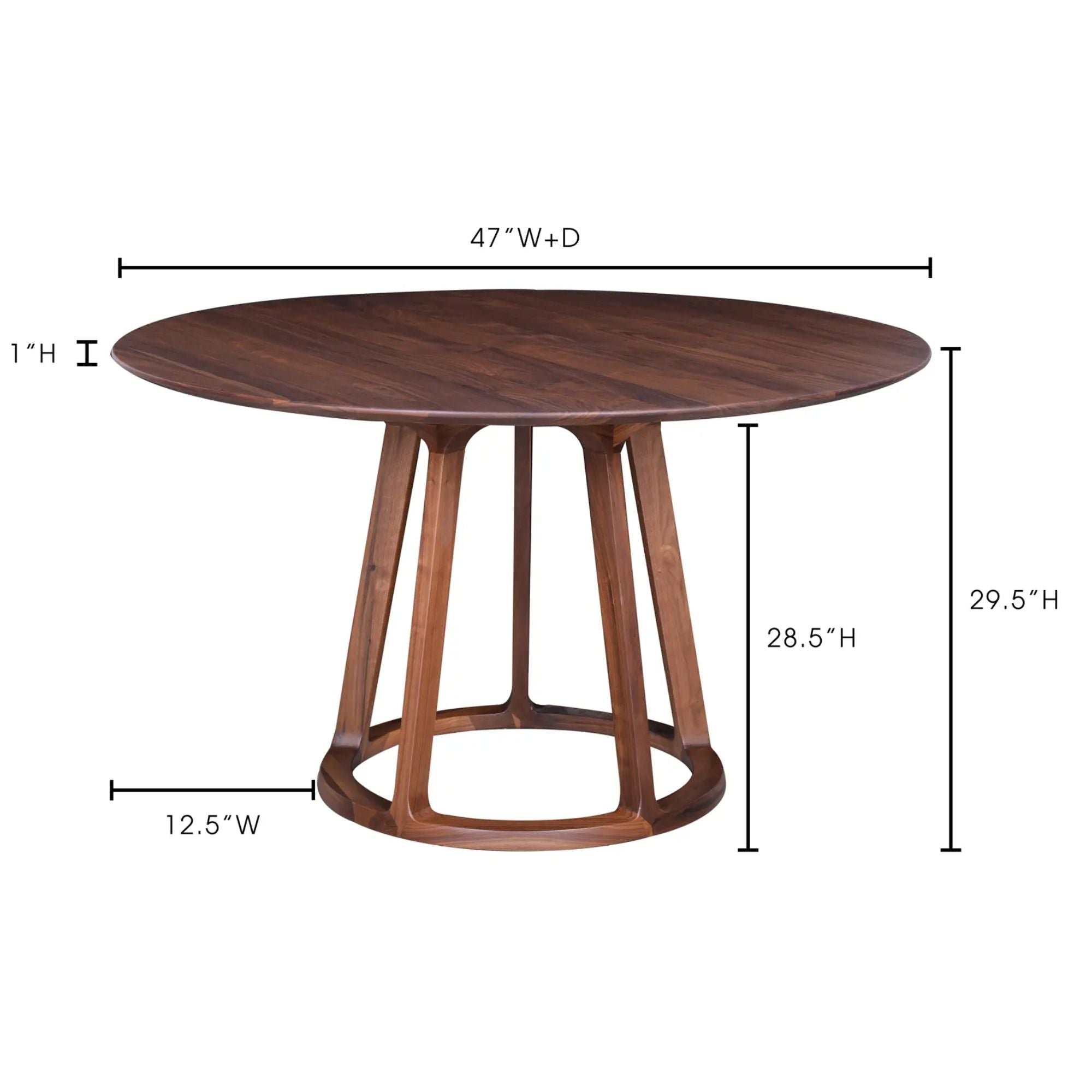 Moe's Home Aldo Collection Round Dining Table Walnut | CastleUp Experience Centre Online Furniture