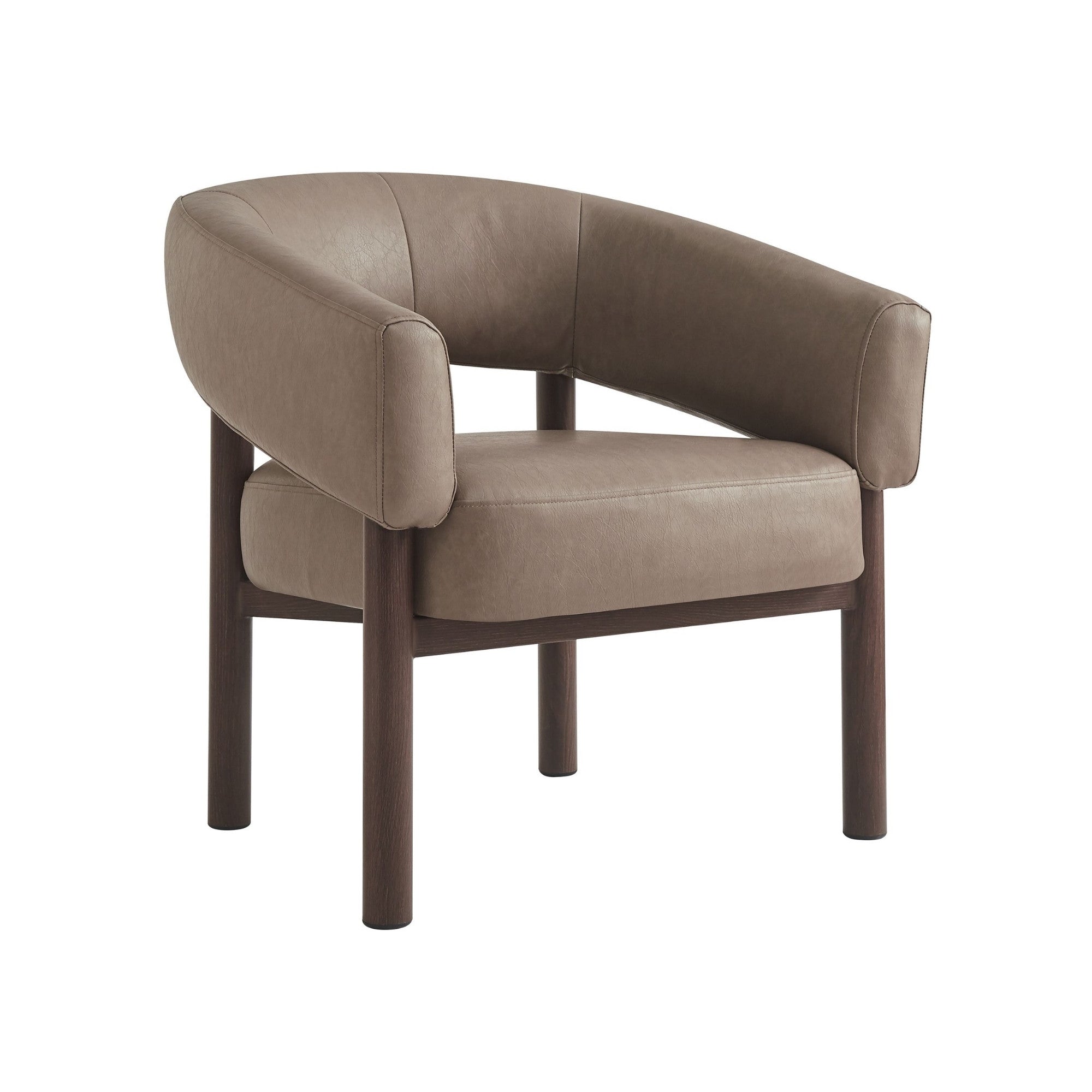 Allegra Modern Armchair – Dark Taupe/Walnut