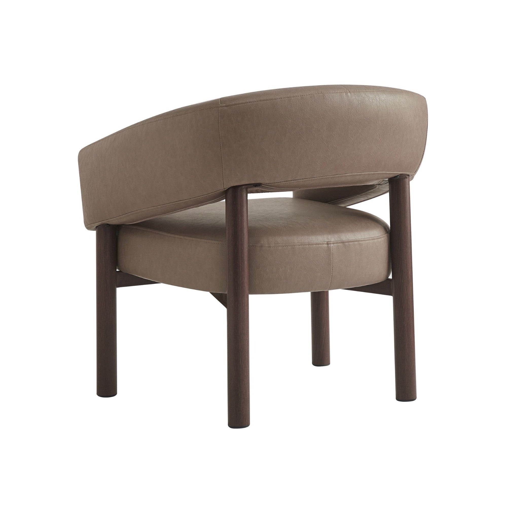 Allegra Modern Armchair – Dark Taupe/Walnut
