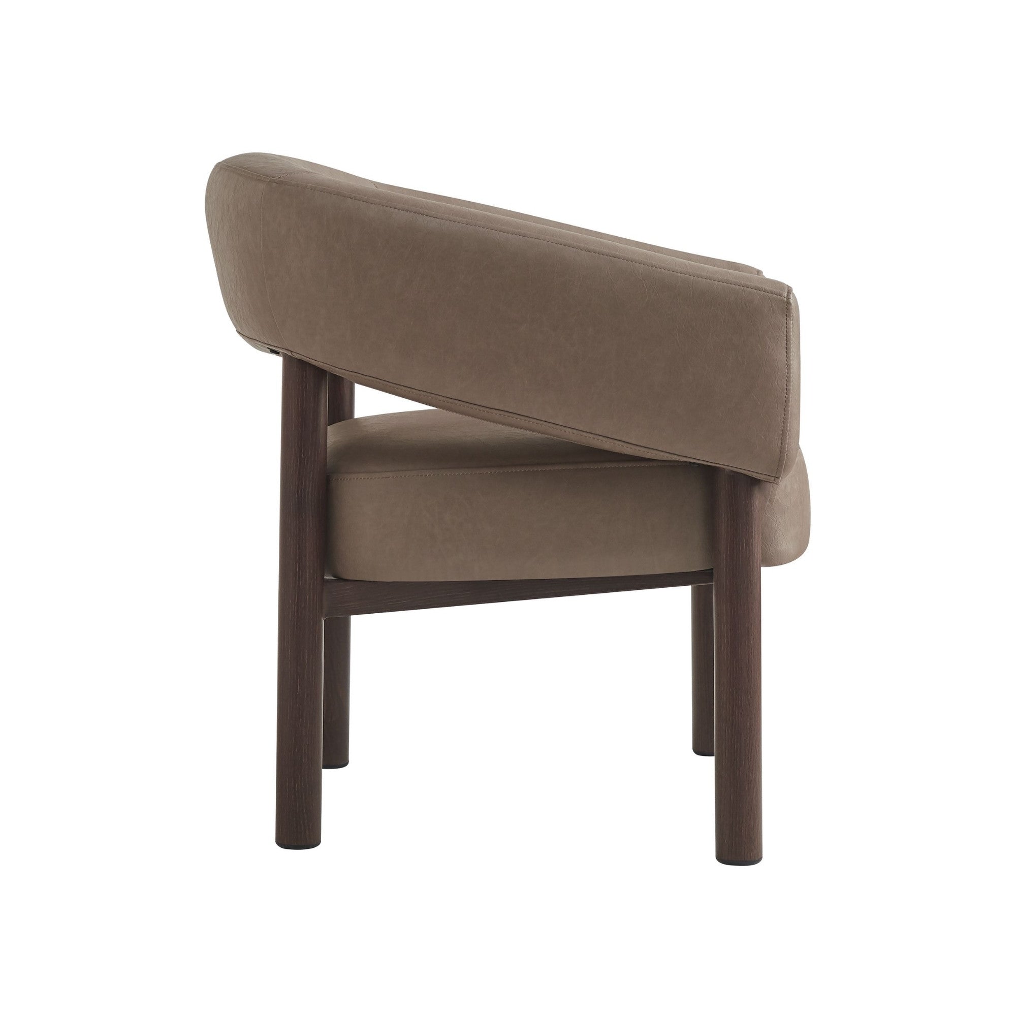 Allegra Modern Armchair – Dark Taupe/Walnut