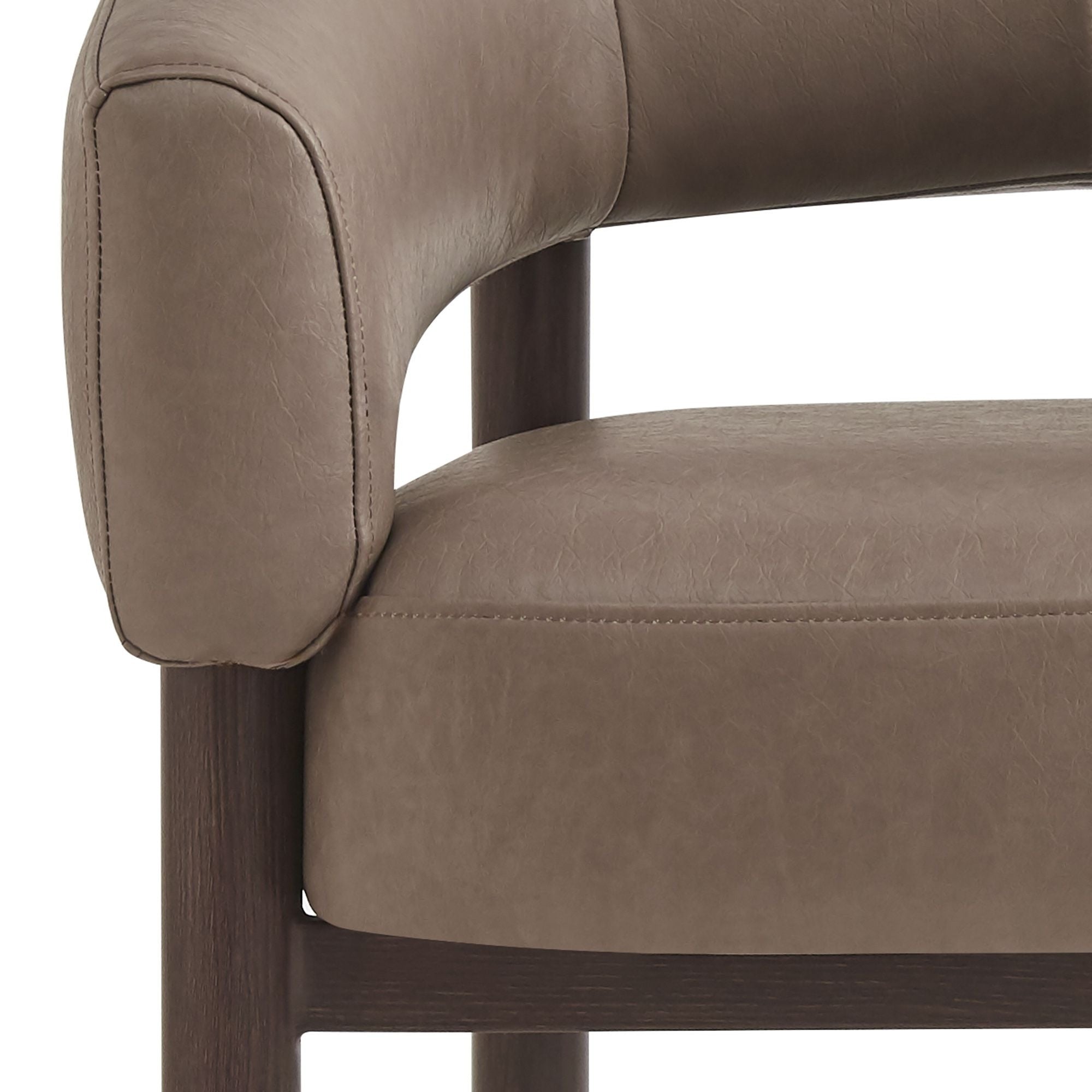 Allegra Modern Armchair – Dark Taupe/Walnut