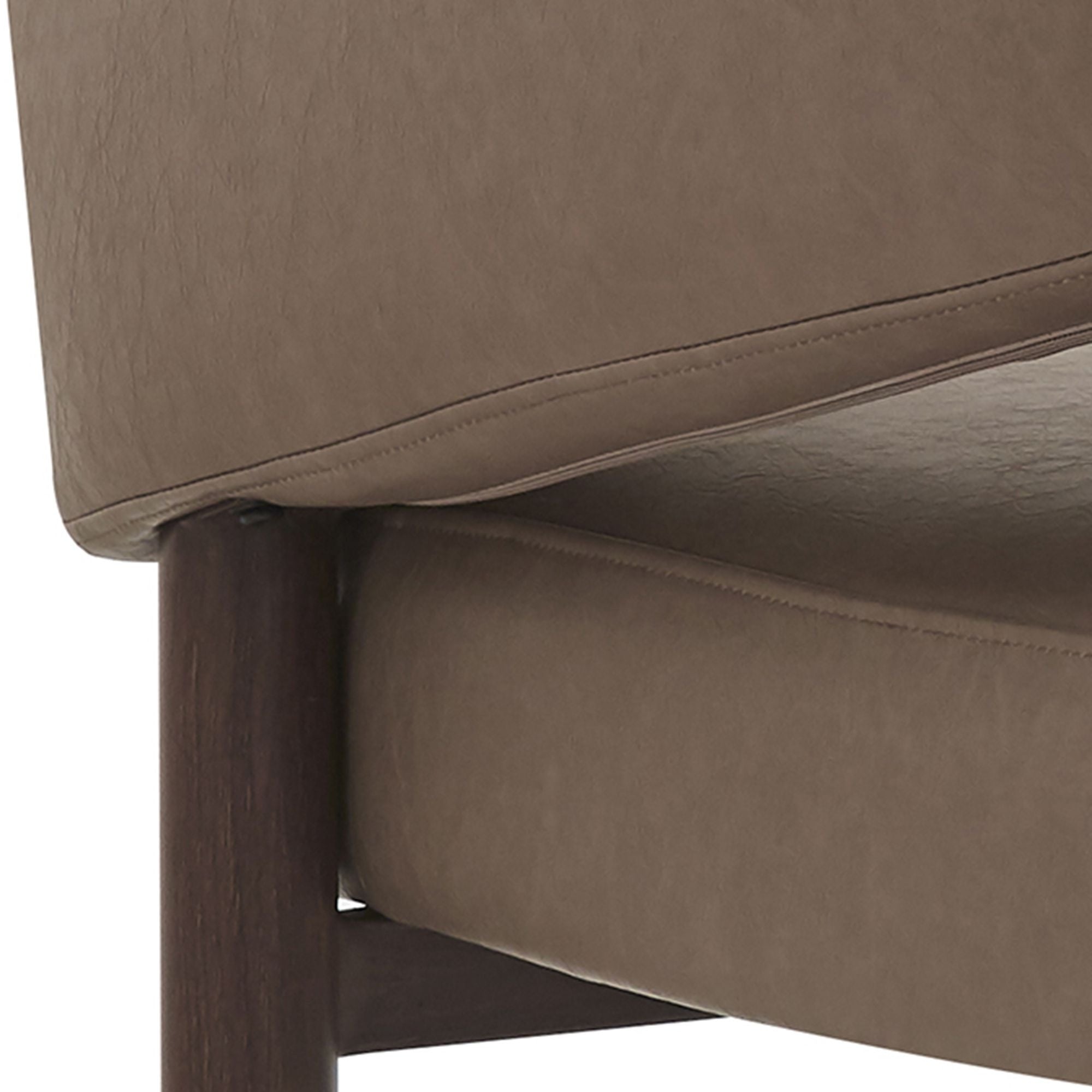 Allegra Modern Armchair – Dark Taupe/Walnut