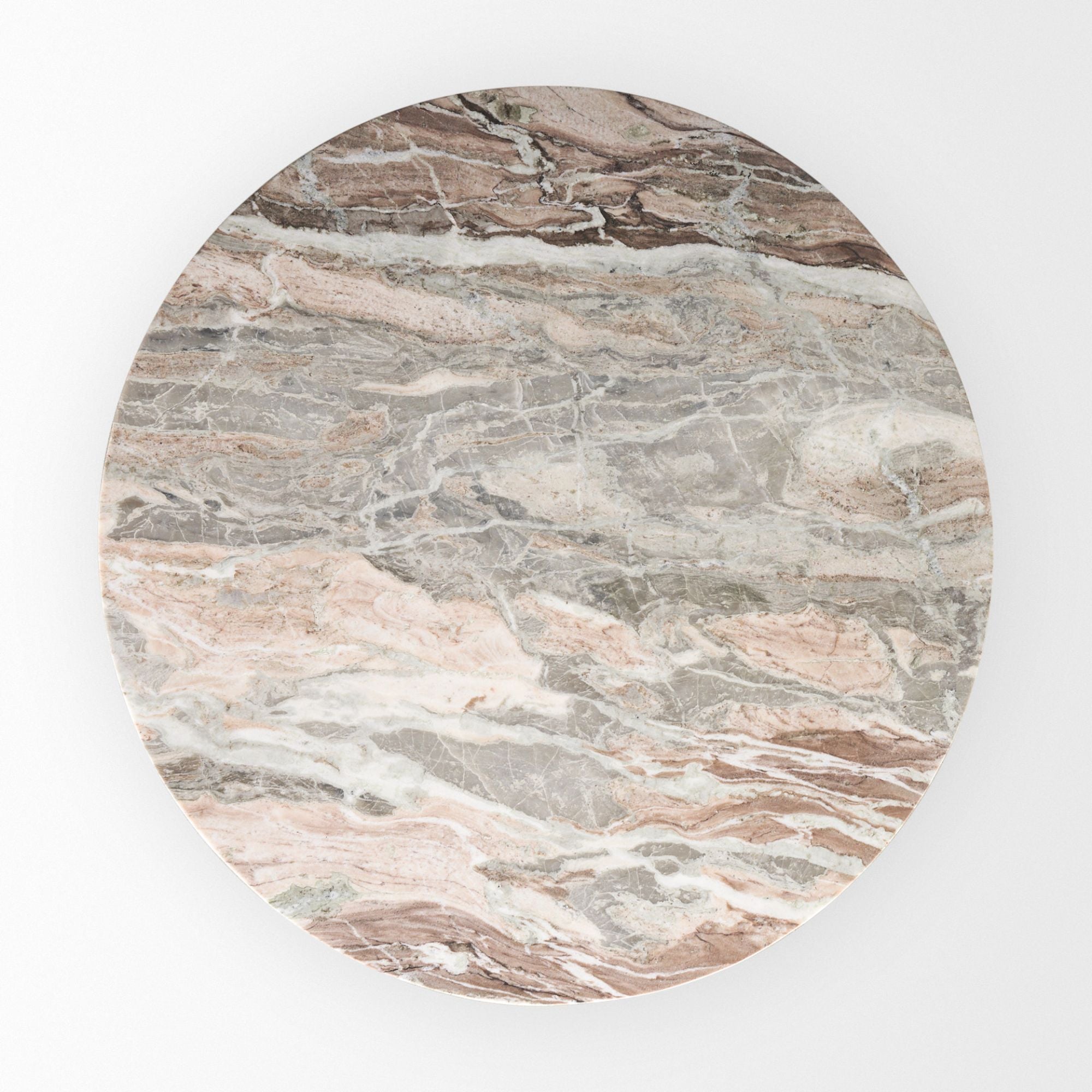 Mercana Allyson 54-inch pink marble top dining table with sturdy wooden legs, stylish and elegant for modern dining spaces